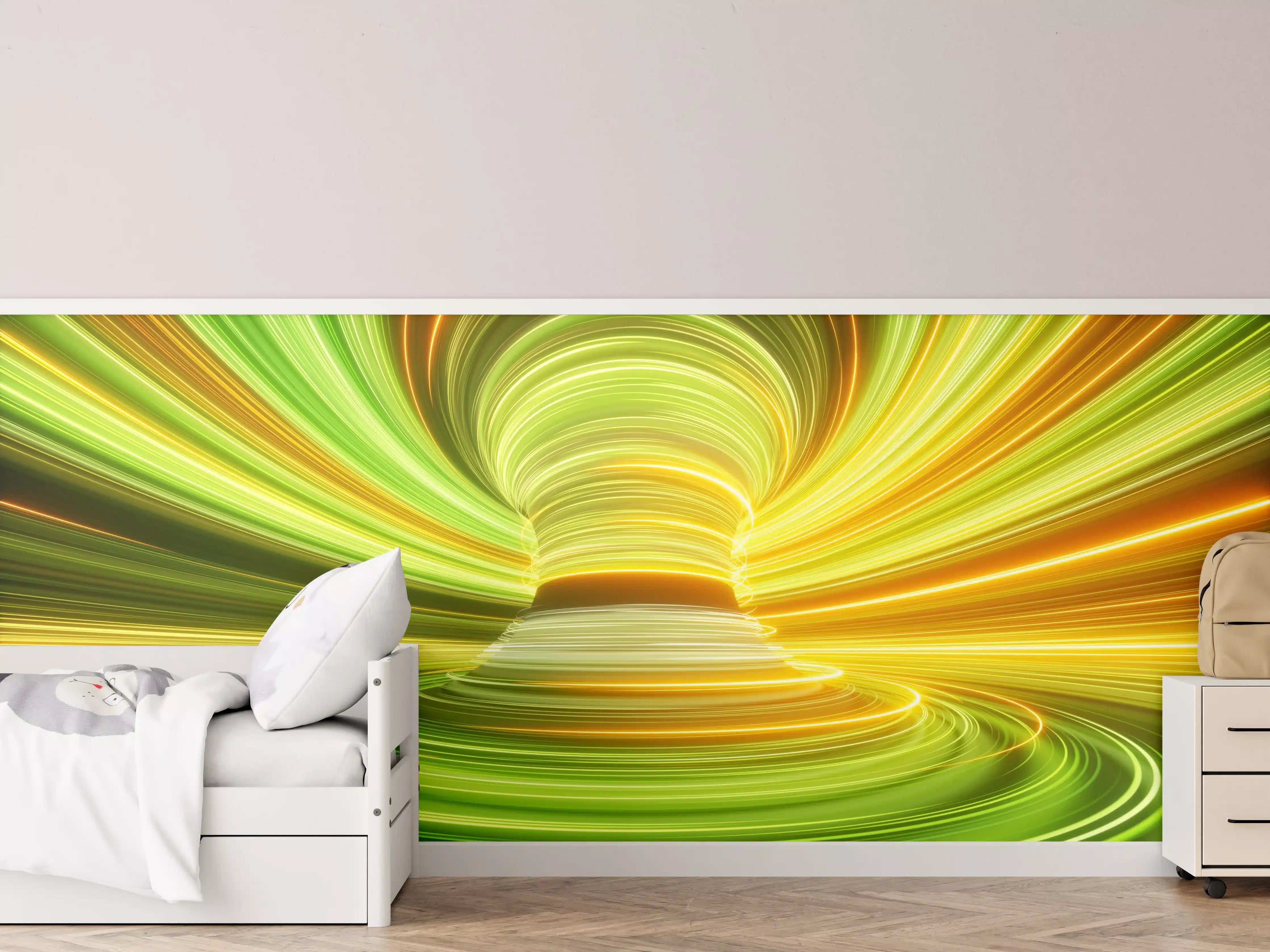 Kinderzimmer Wandgestaltung - Futuristisches Muster - Neon