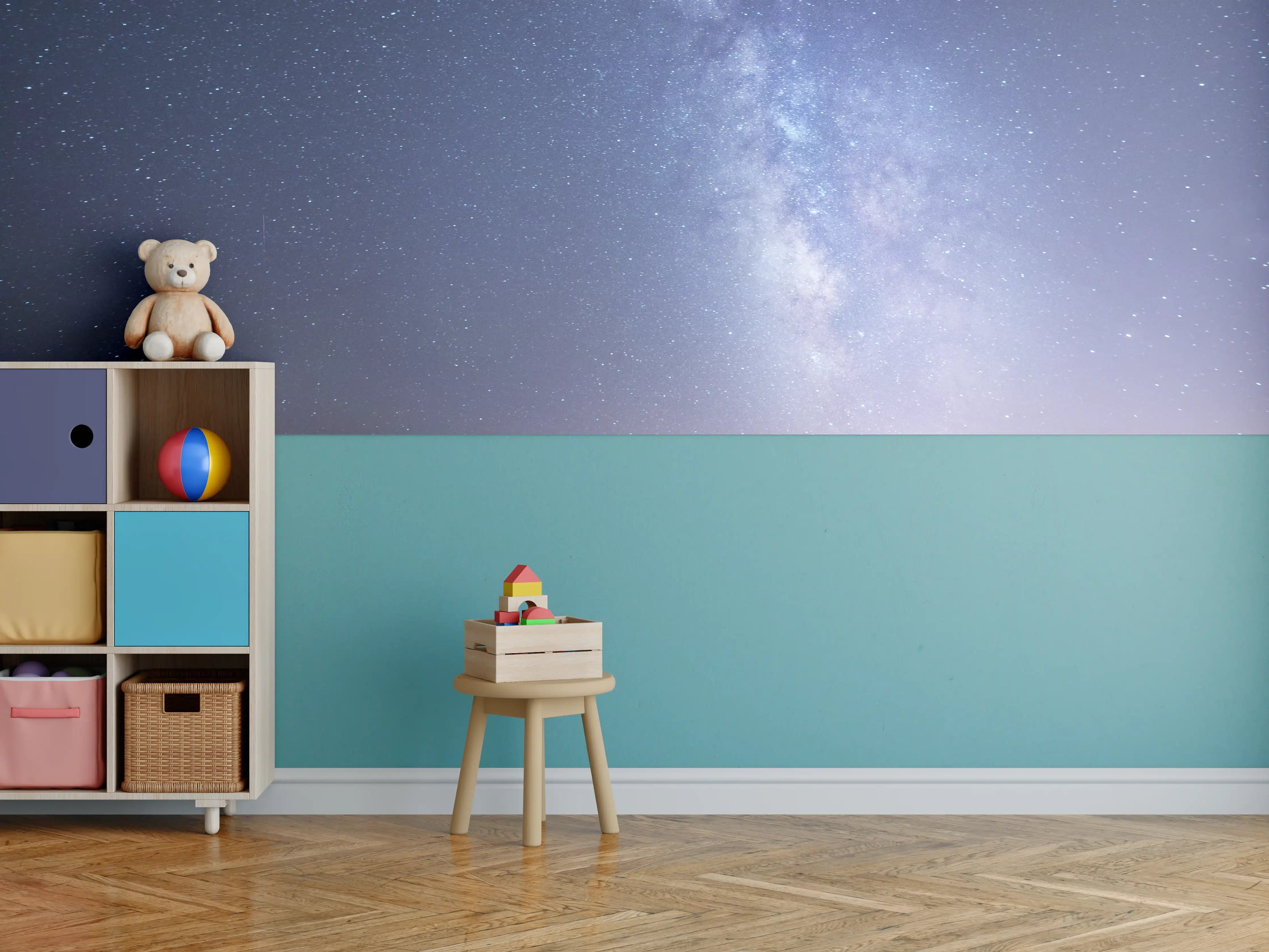 Kinderzimmer Wandgestaltung - Galaktische Wüstennacht