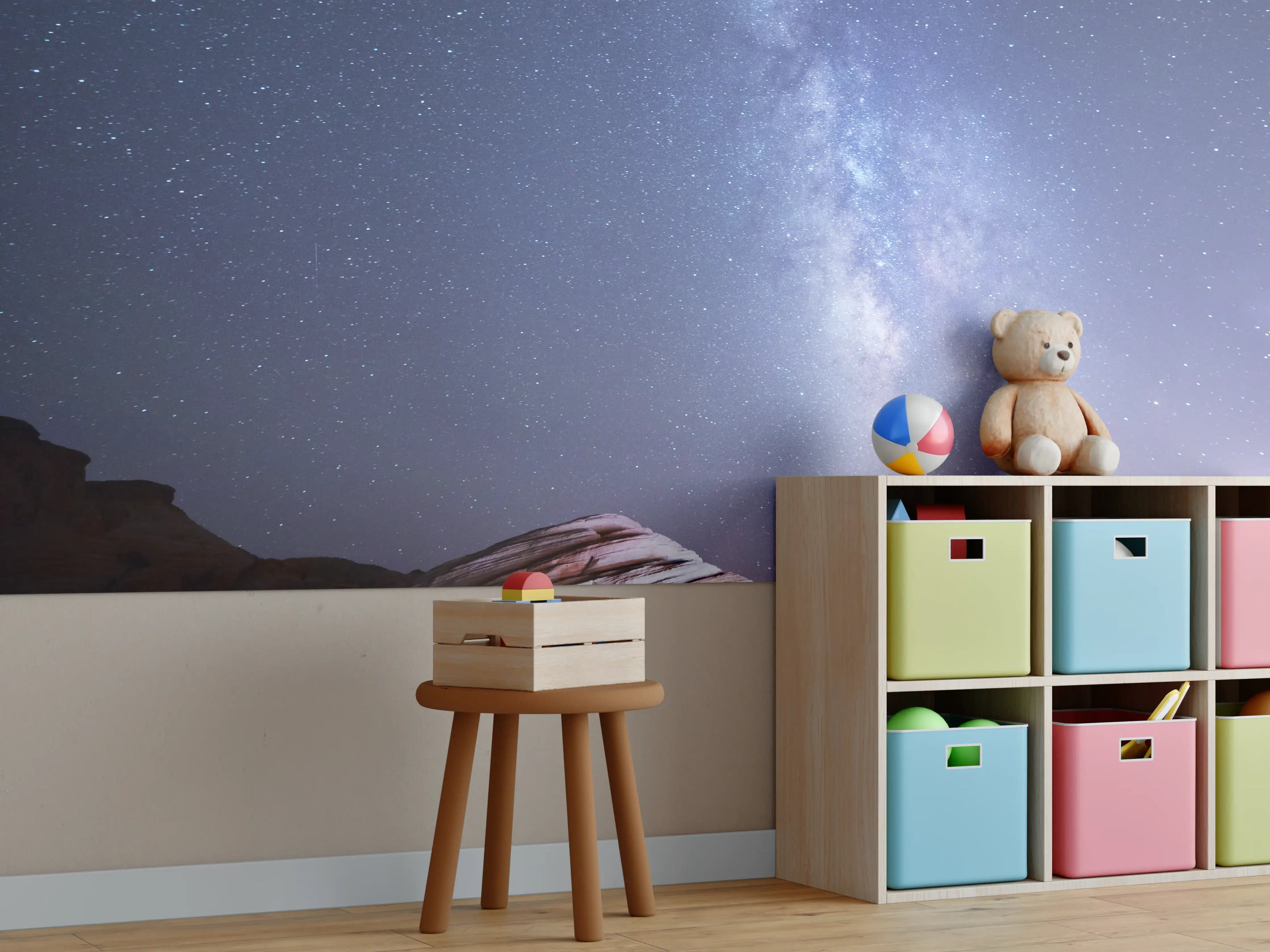 Kinderzimmer Wandgestaltung - Galaktische Wüstennacht