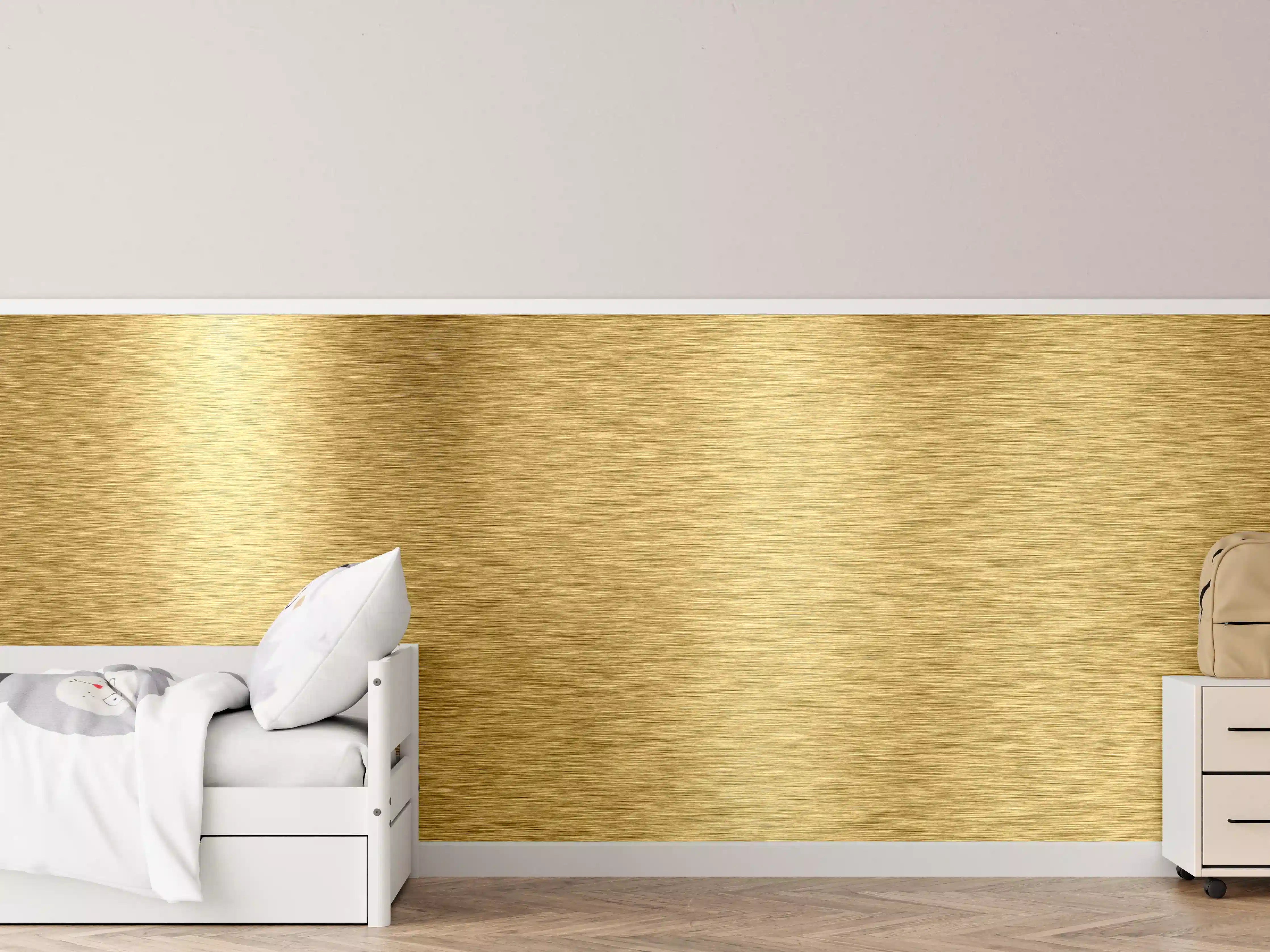 Kinderzimmer Wandgestaltung - Gebürstetes Gold