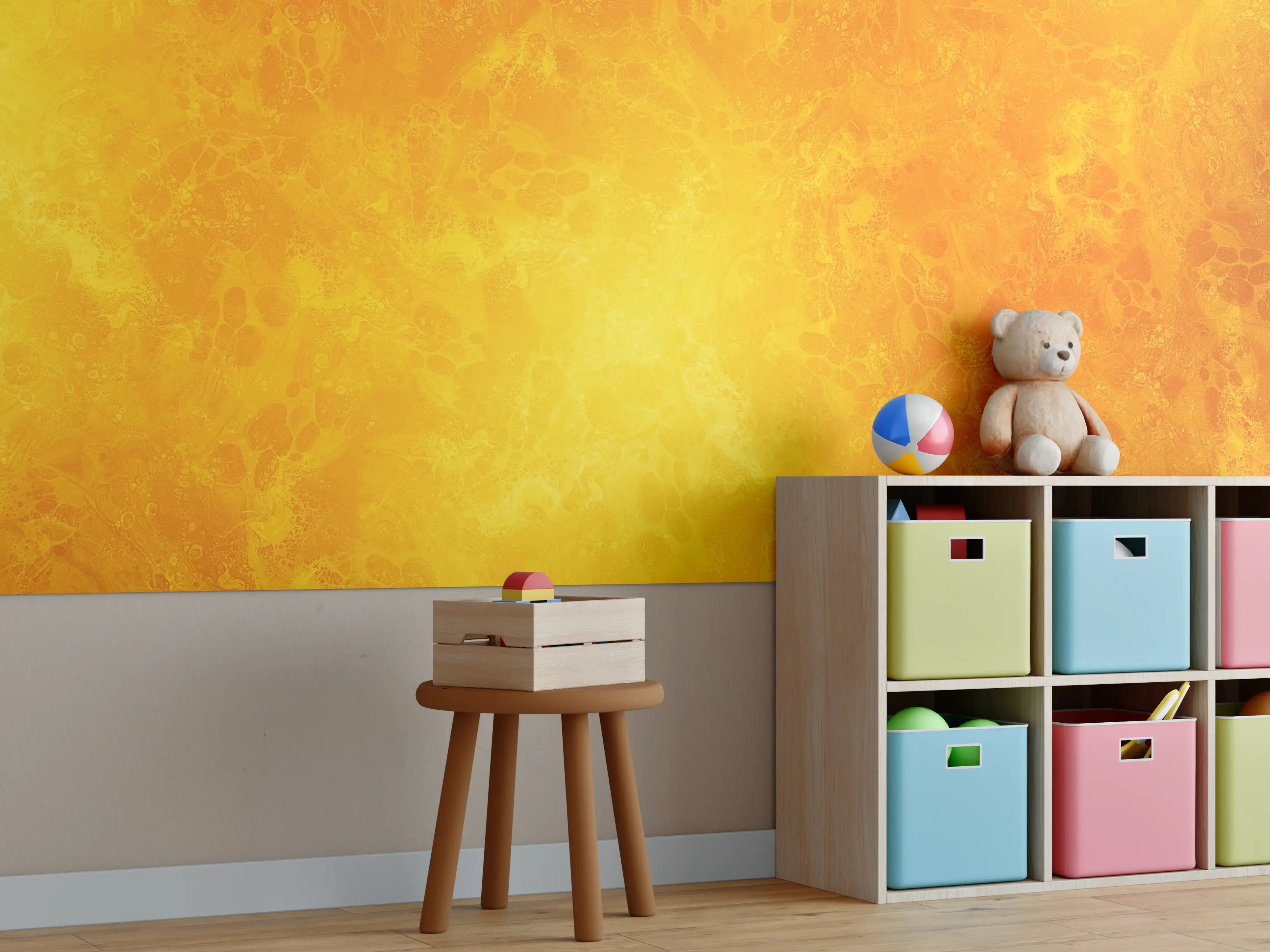 Kinderzimmer Wandgestaltung - Gelbes Farbmuster