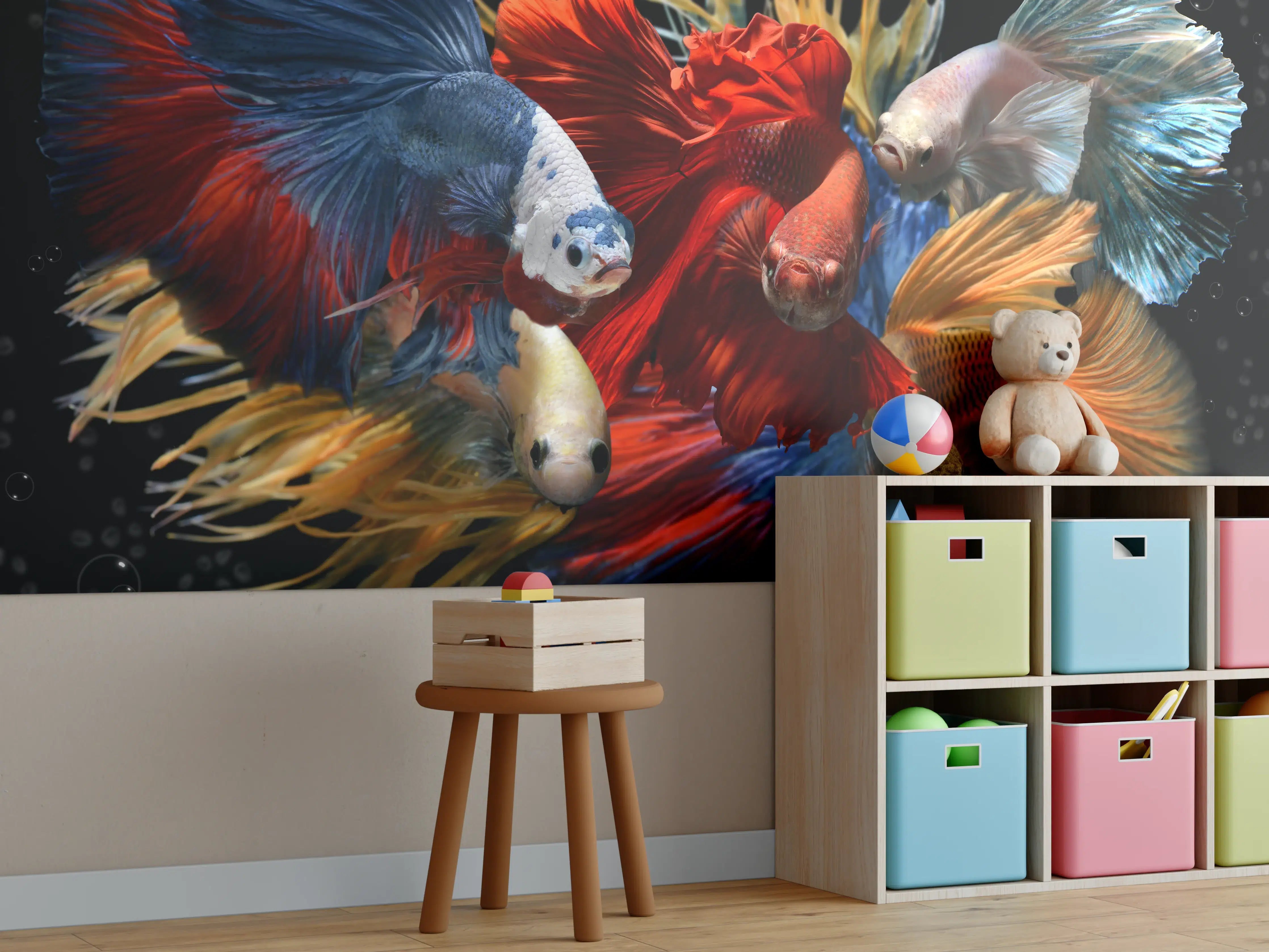 Kinderzimmer Wandgestaltung - Gemischte bunte Fantasie betta