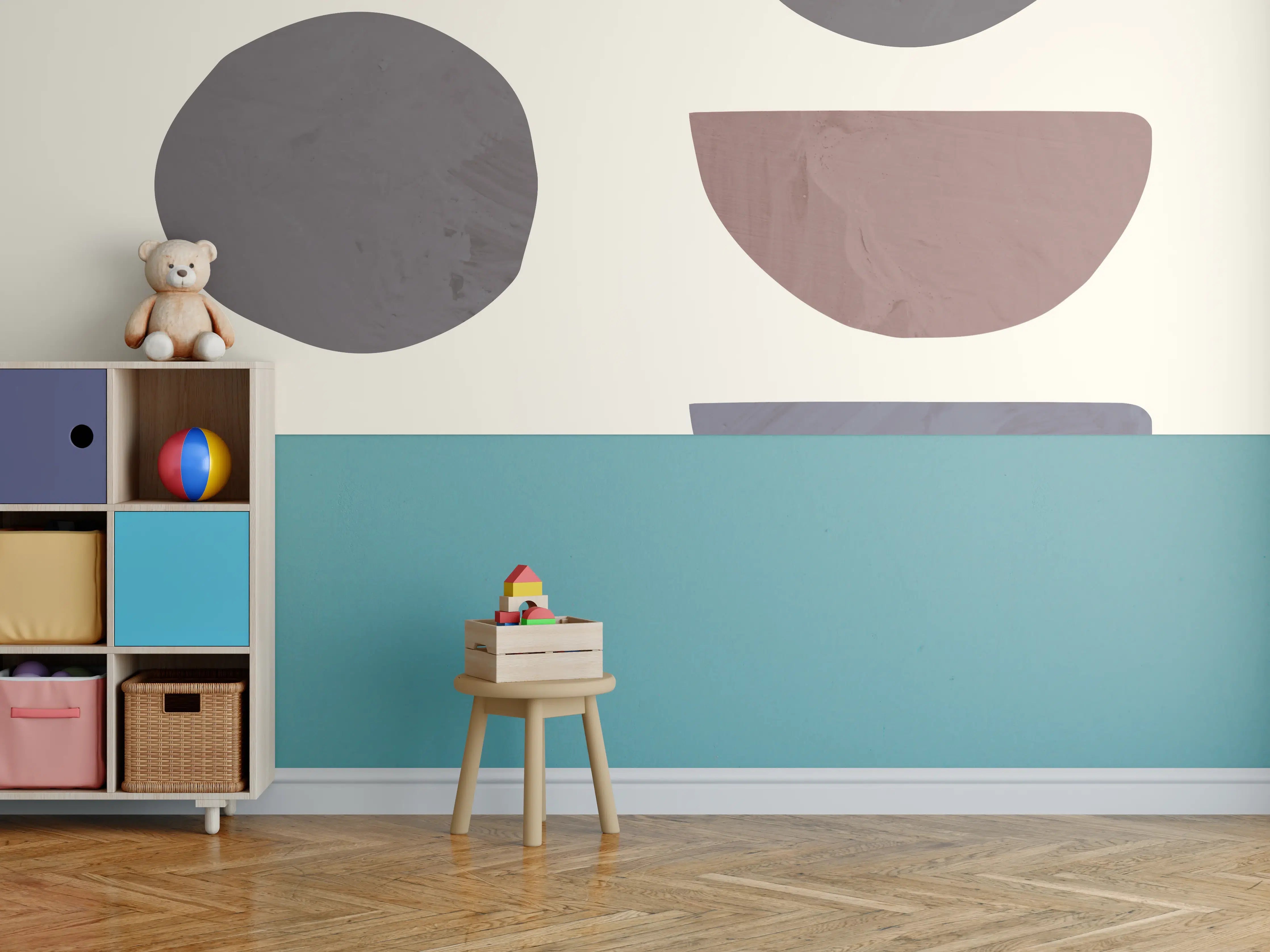Kinderzimmer Wandgestaltung - Geometrie - Kollage