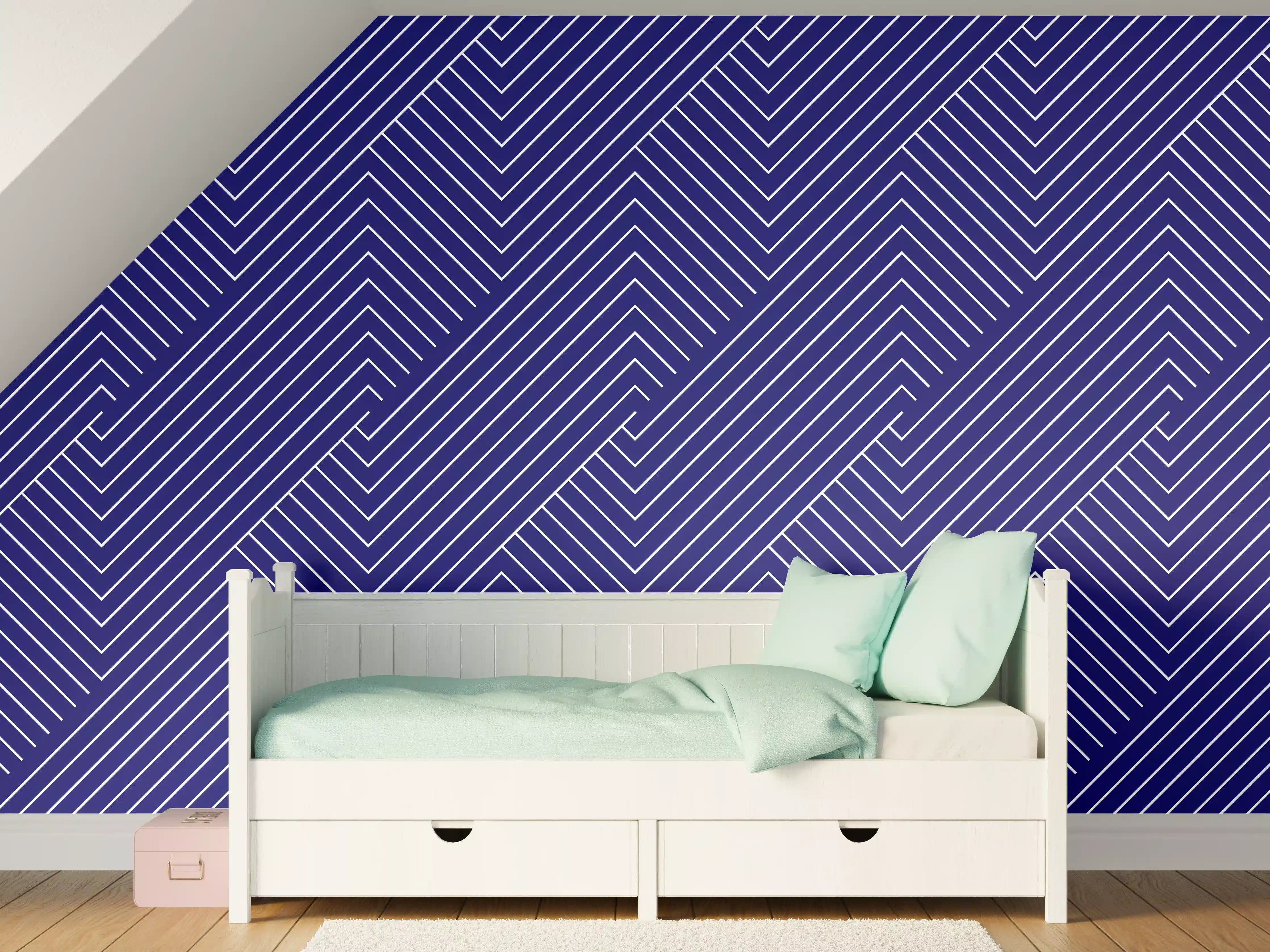 Kinderzimmer Wandgestaltung - Geometrische Blau-Design Textur