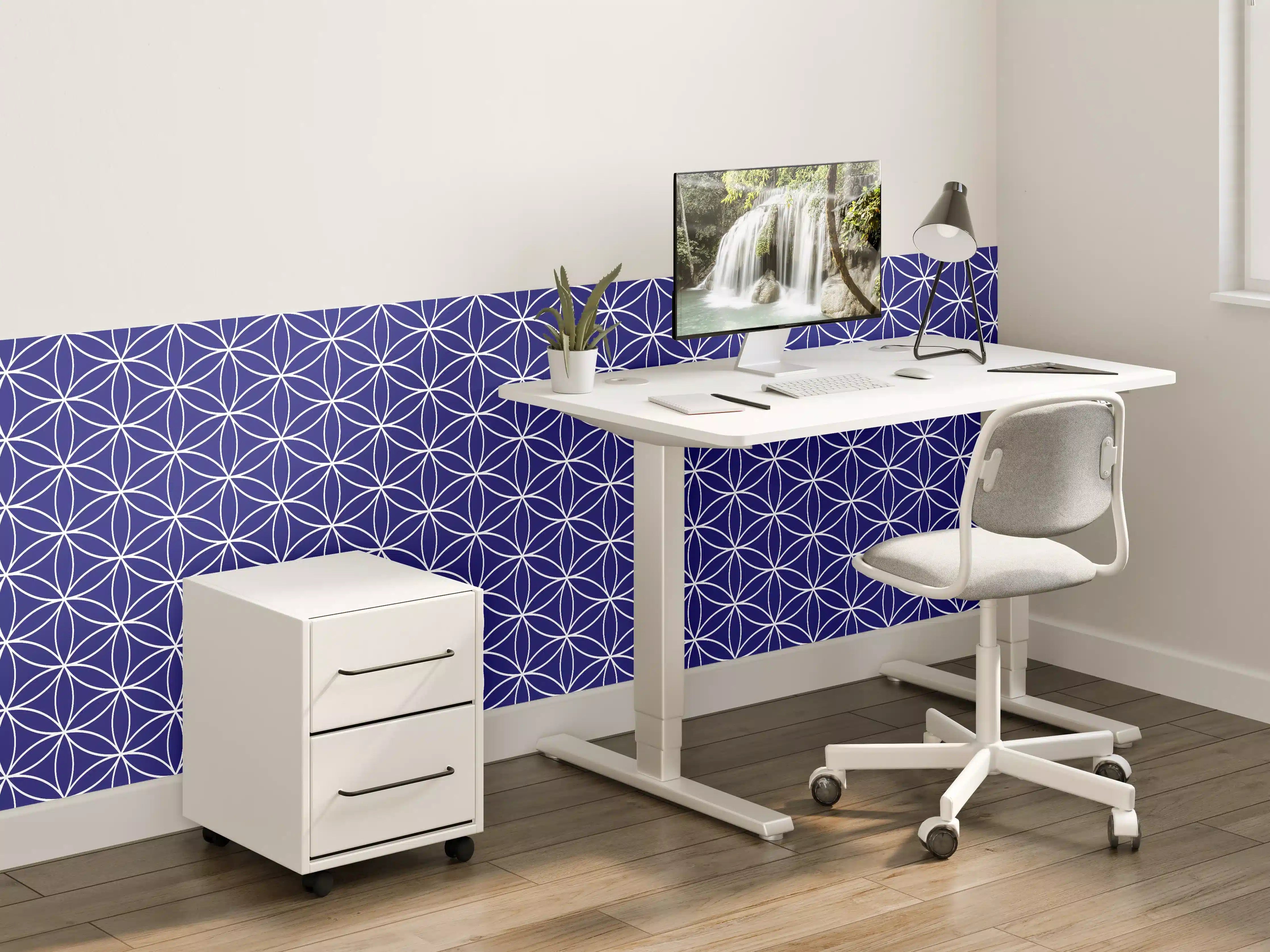 Kinderzimmer Wandgestaltung - Geometrische Blautöne