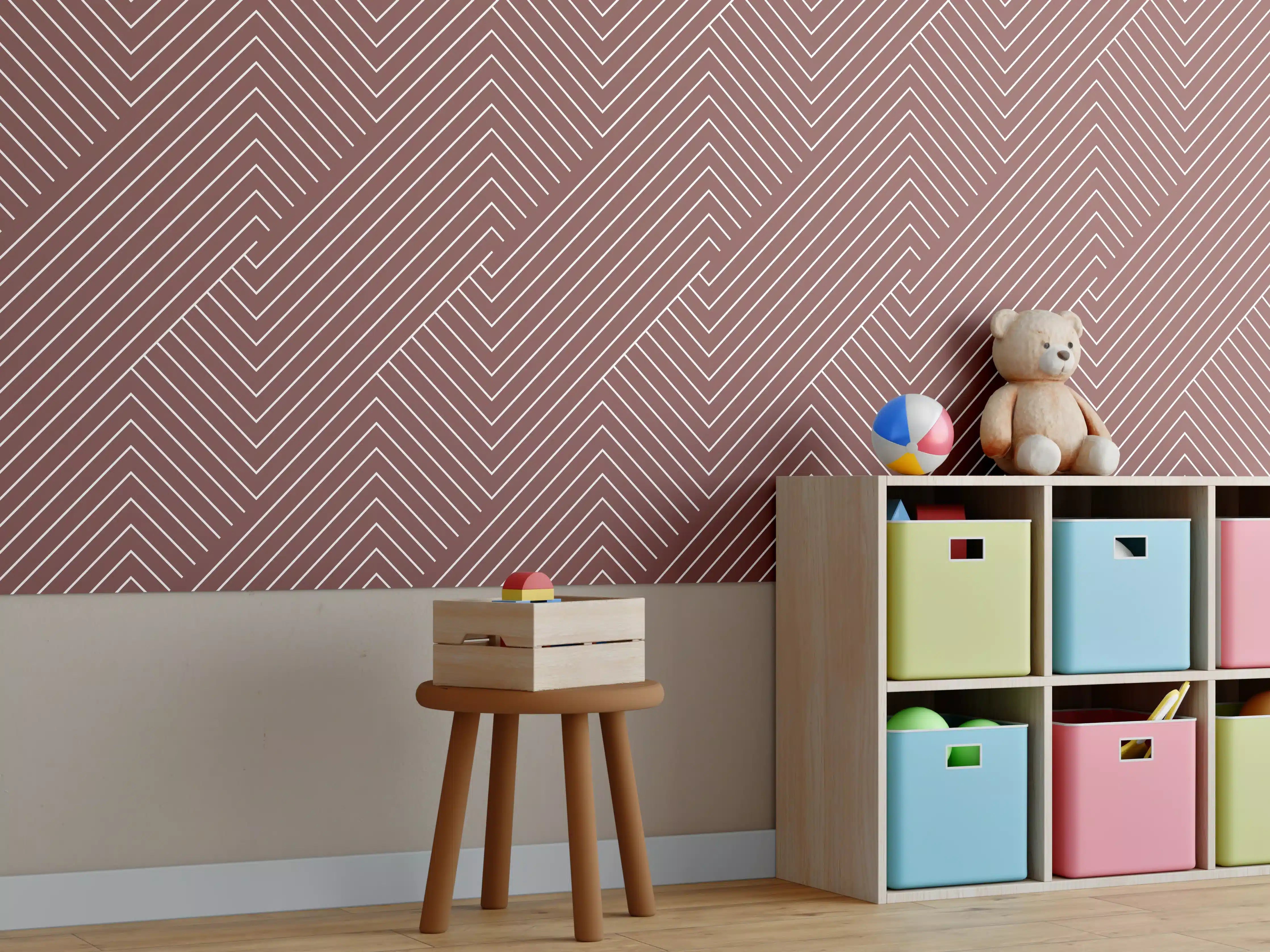 Kinderzimmer Wandgestaltung - Geometrische Farbgestaltung