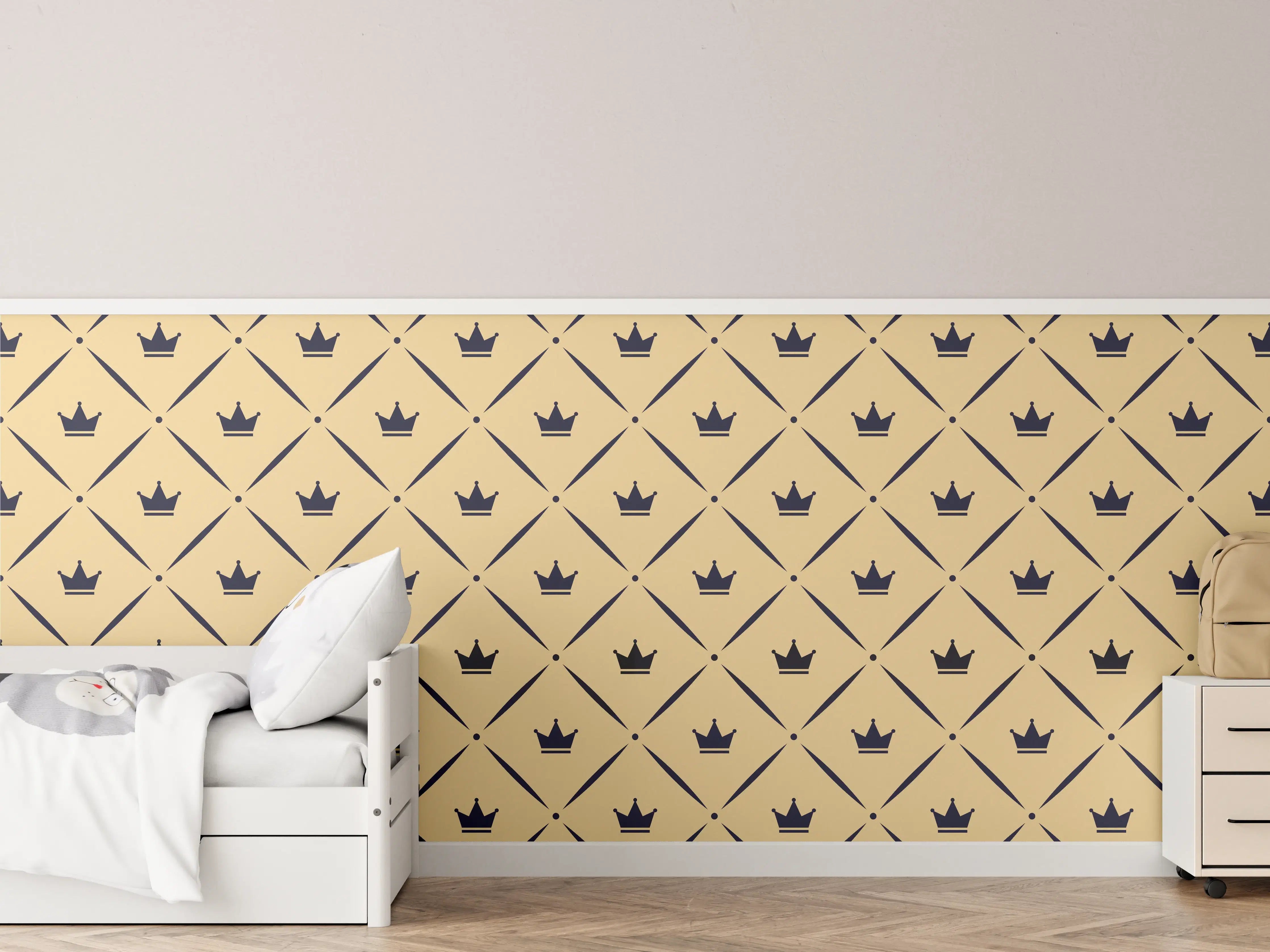 Kinderzimmer Wandgestaltung - Geometrisches Beige Muster