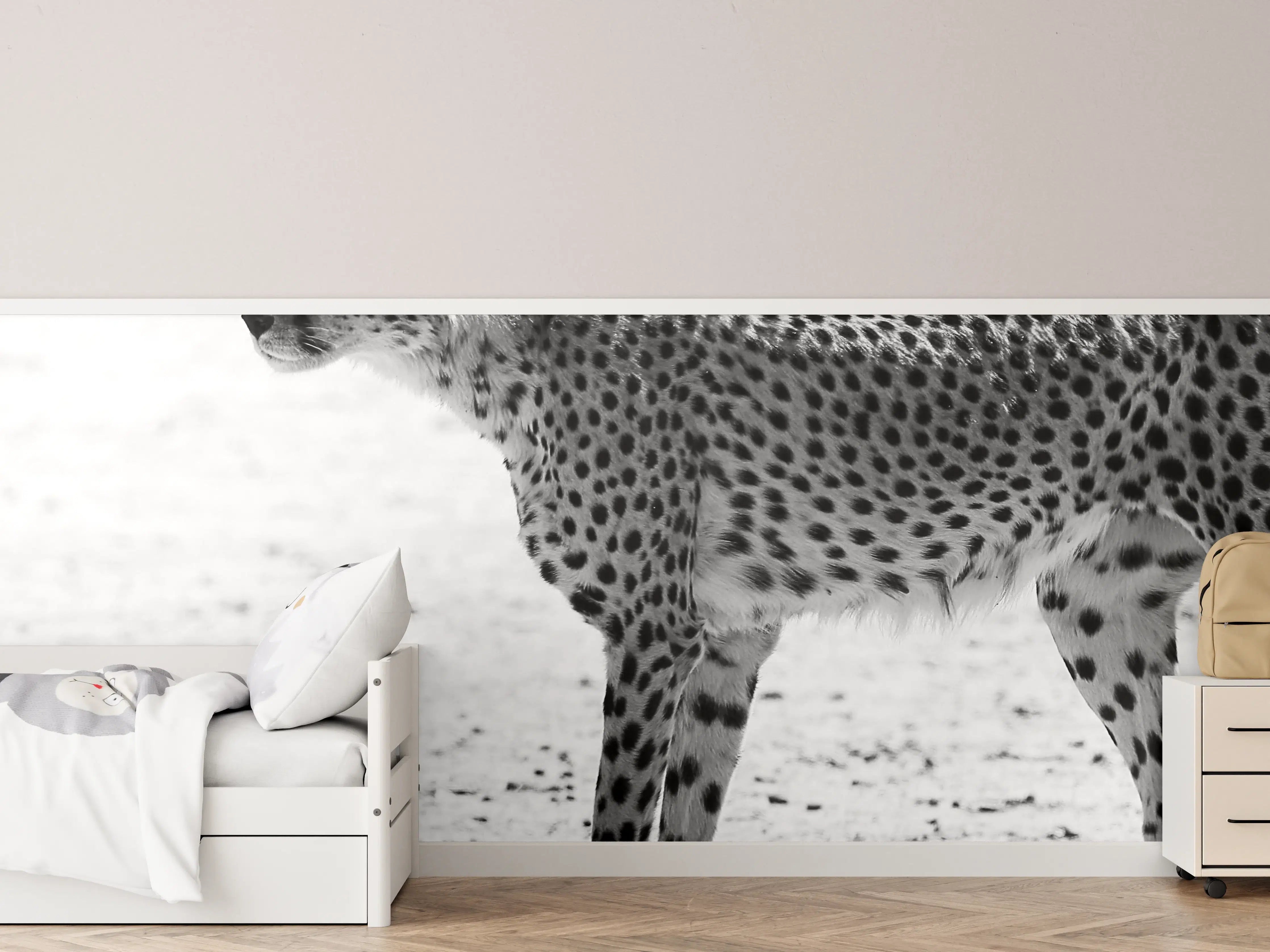 Kinderzimmer Wandgestaltung - Gepard - schwarz-weiß