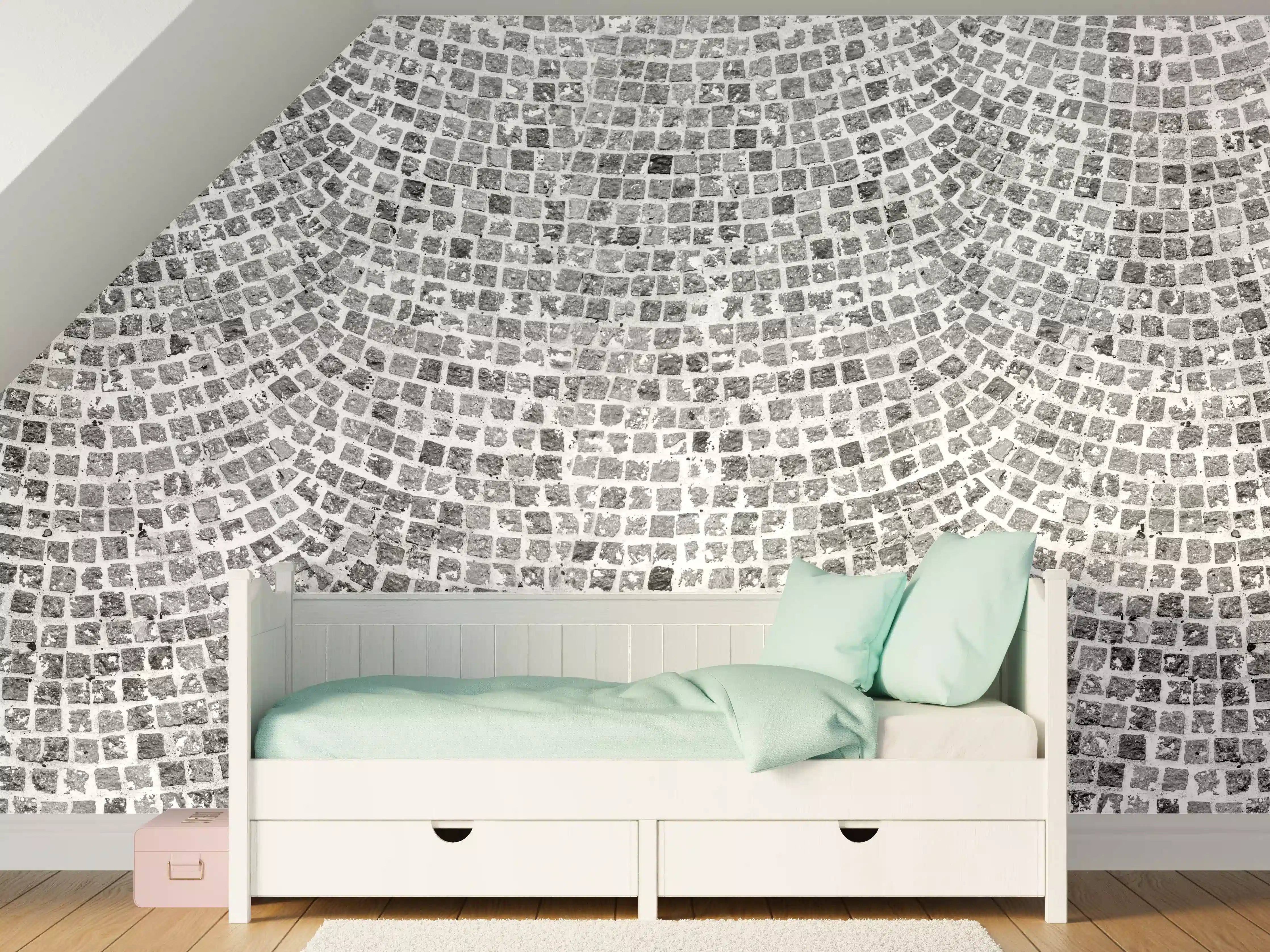 Kinderzimmer Wandgestaltung - Gepflasterte Straßenoberfläche