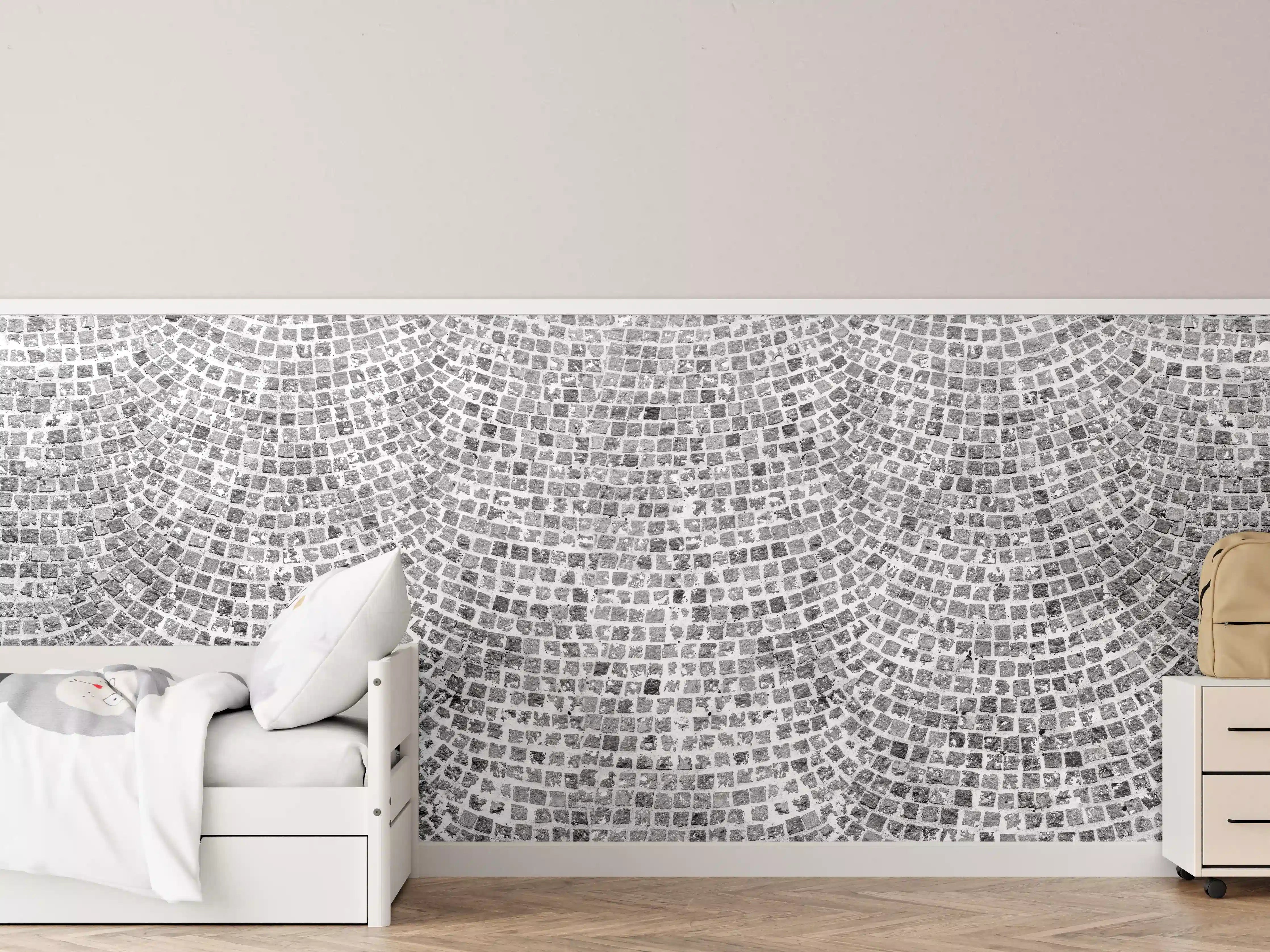 Kinderzimmer Wandgestaltung - Gepflasterte Straßenoberfläche