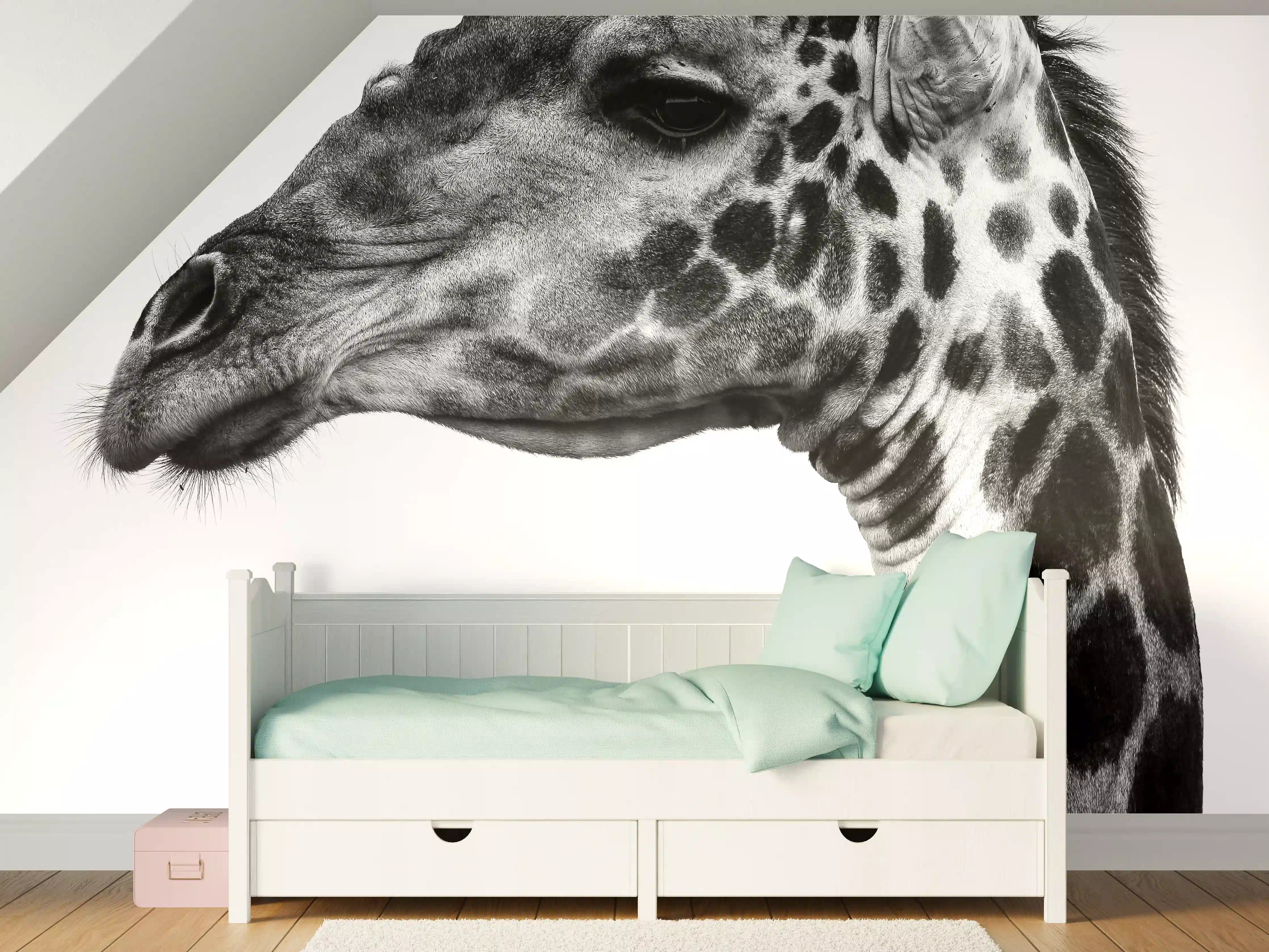 Kinderzimmer Wandgestaltung - Giraffe - schwarz-weiß