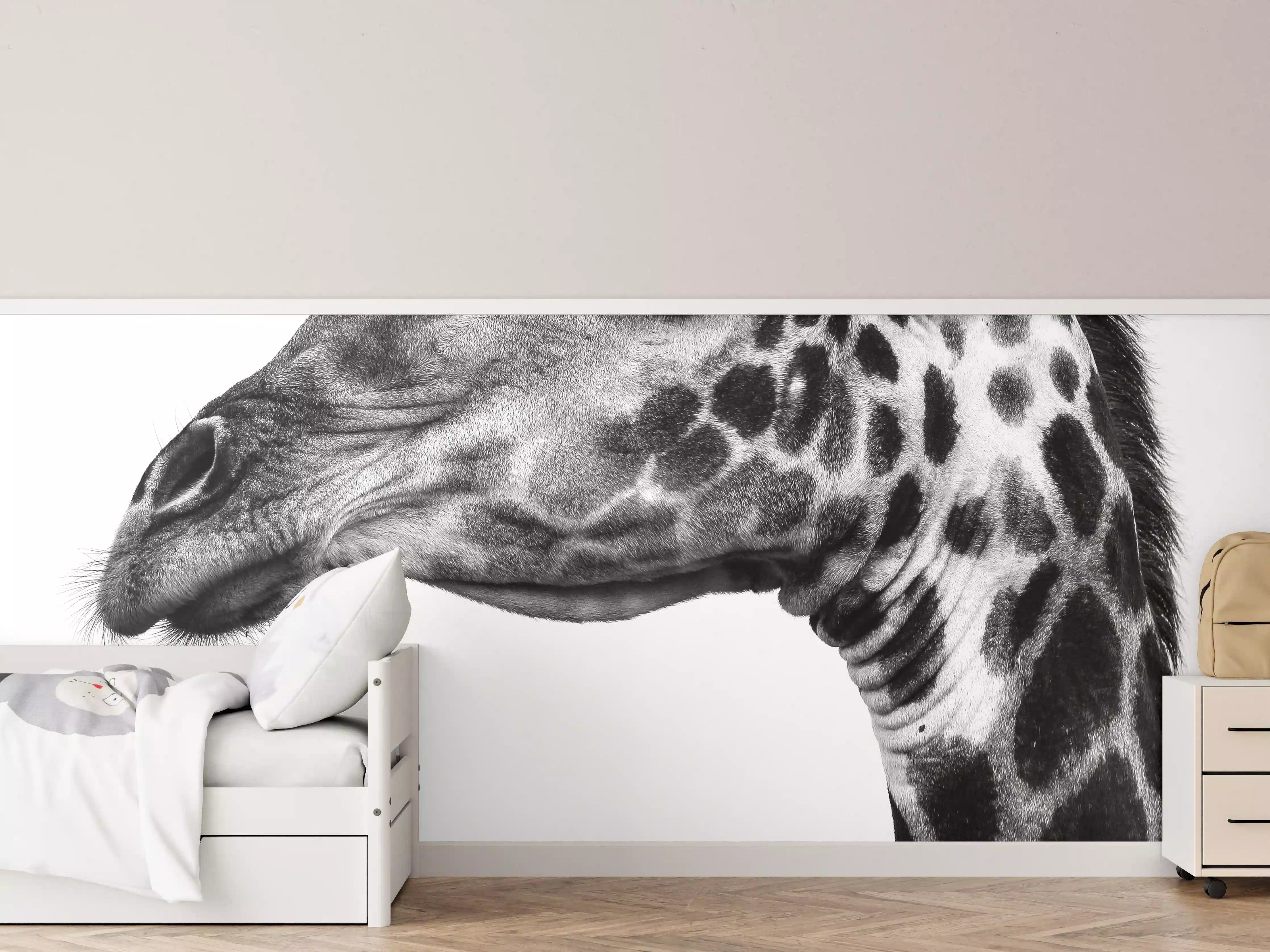 Kinderzimmer Wandgestaltung - Giraffe - schwarz-weiß