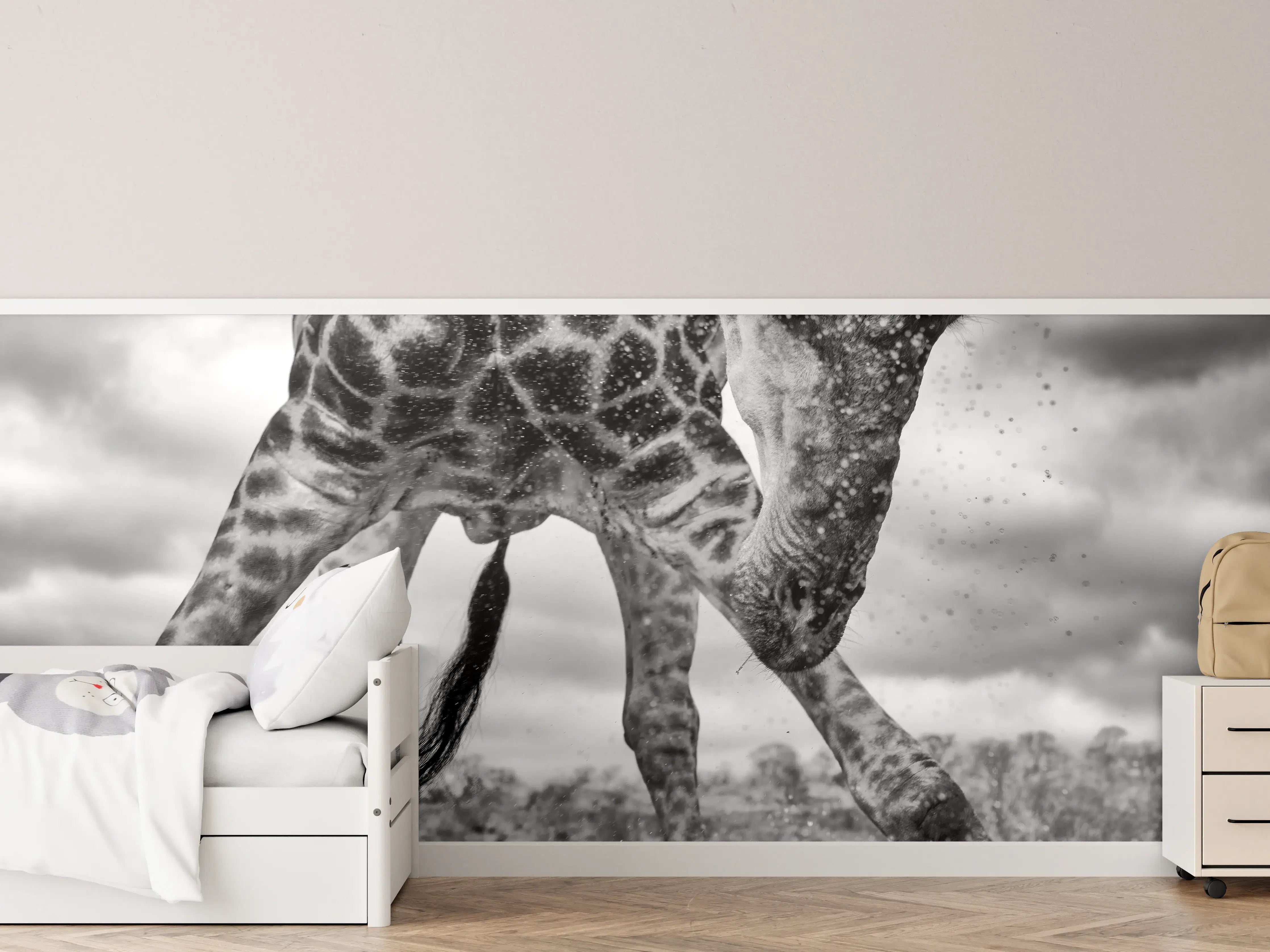 Kinderzimmer Wandgestaltung - Giraffe Schwarz-Weiß Splish