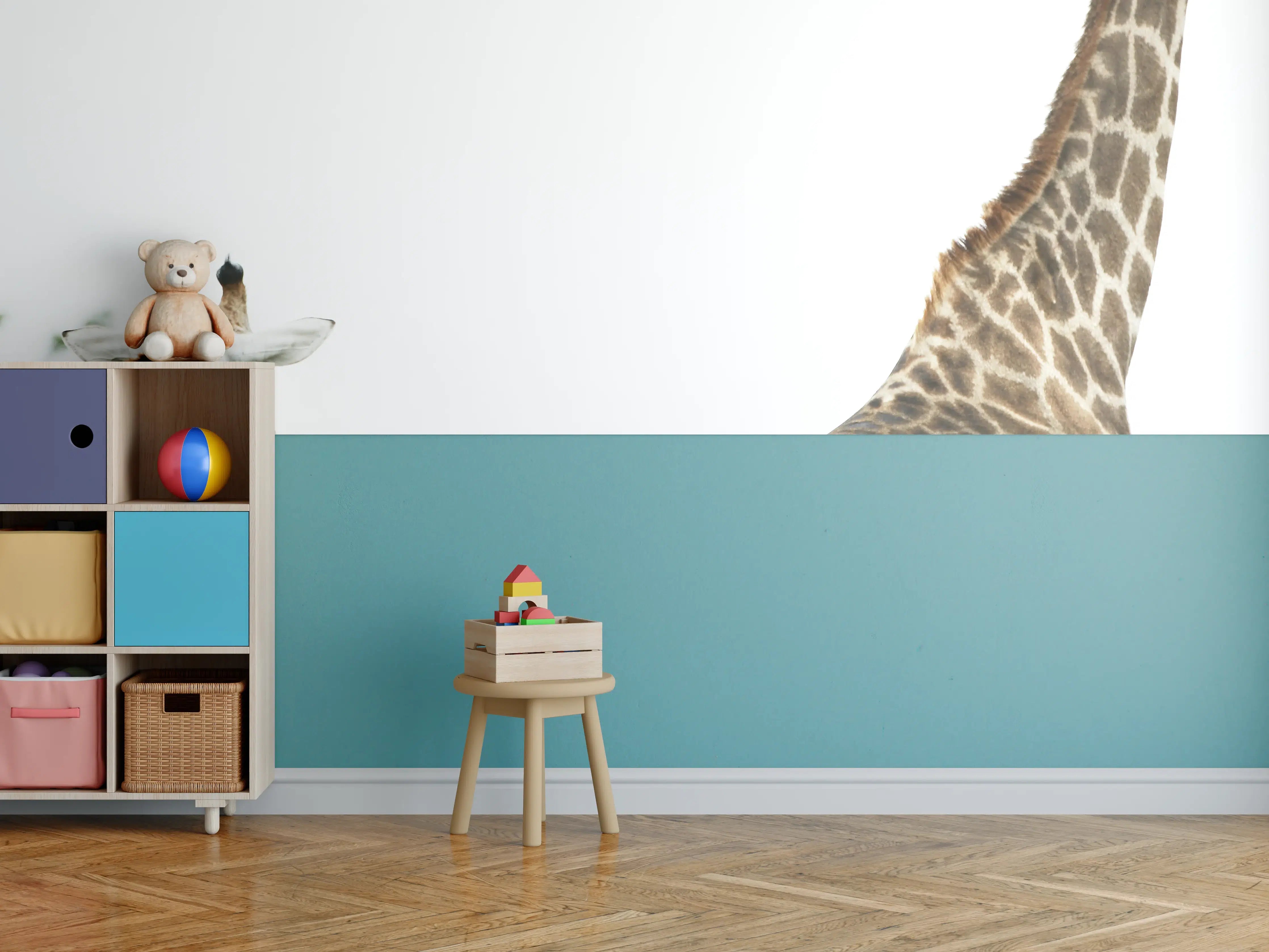 Kinderzimmer Wandgestaltung - Giraffen Familie - hell