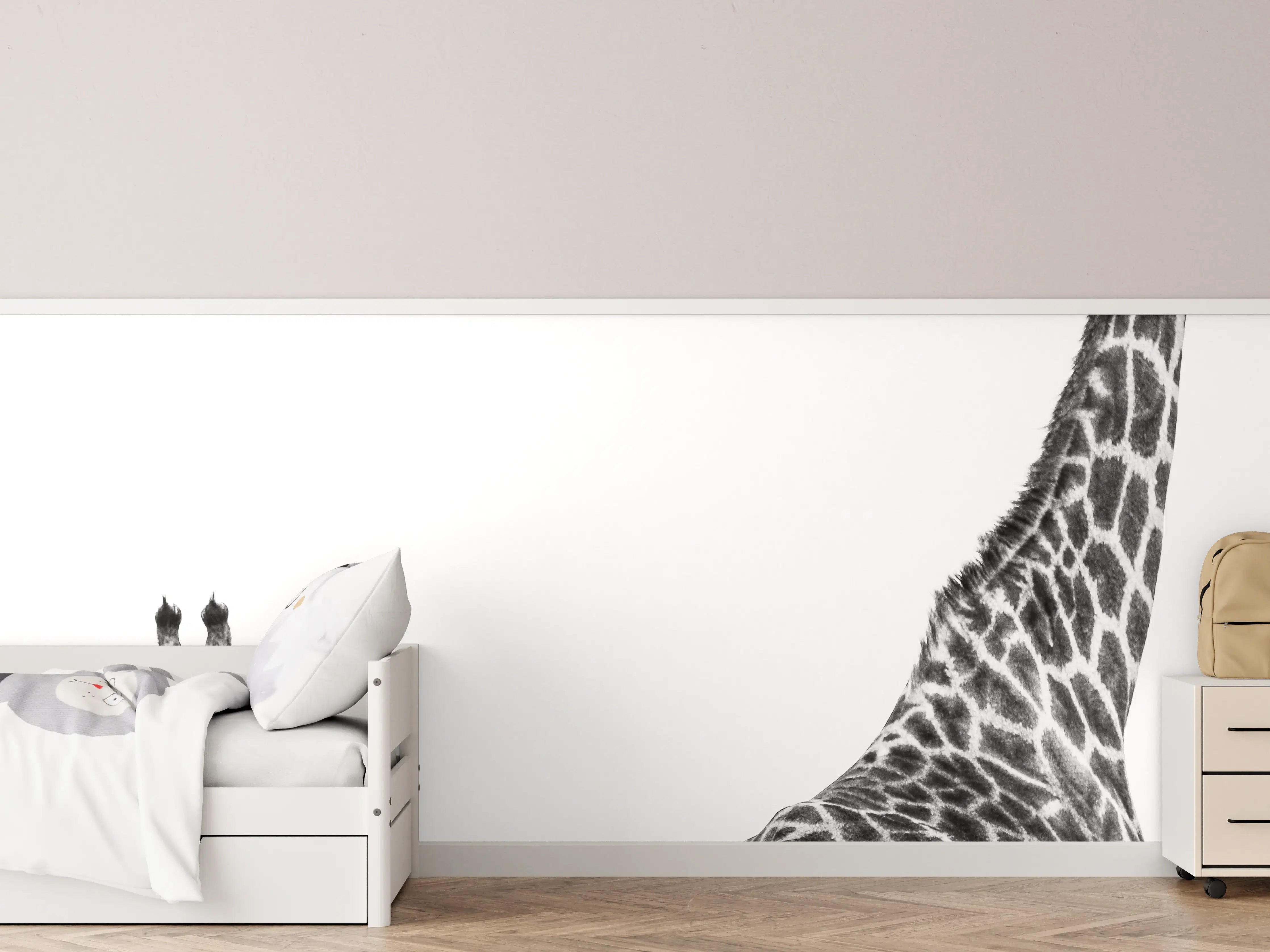 Kinderzimmer Wandgestaltung - Giraffen Familie - schwarz-weiß