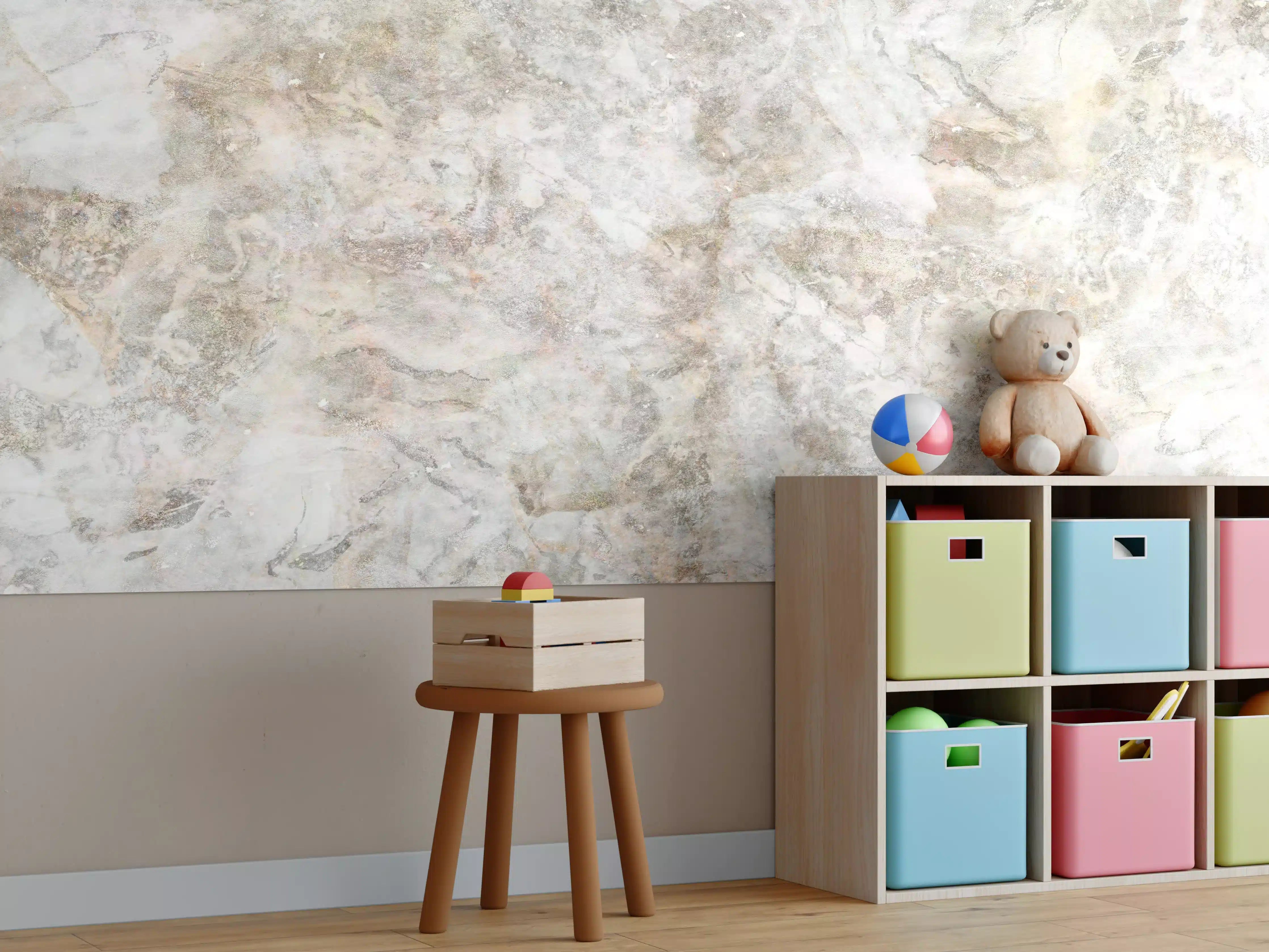 Kinderzimmer Wandgestaltung - Glänzende abstrakte Marmortextur