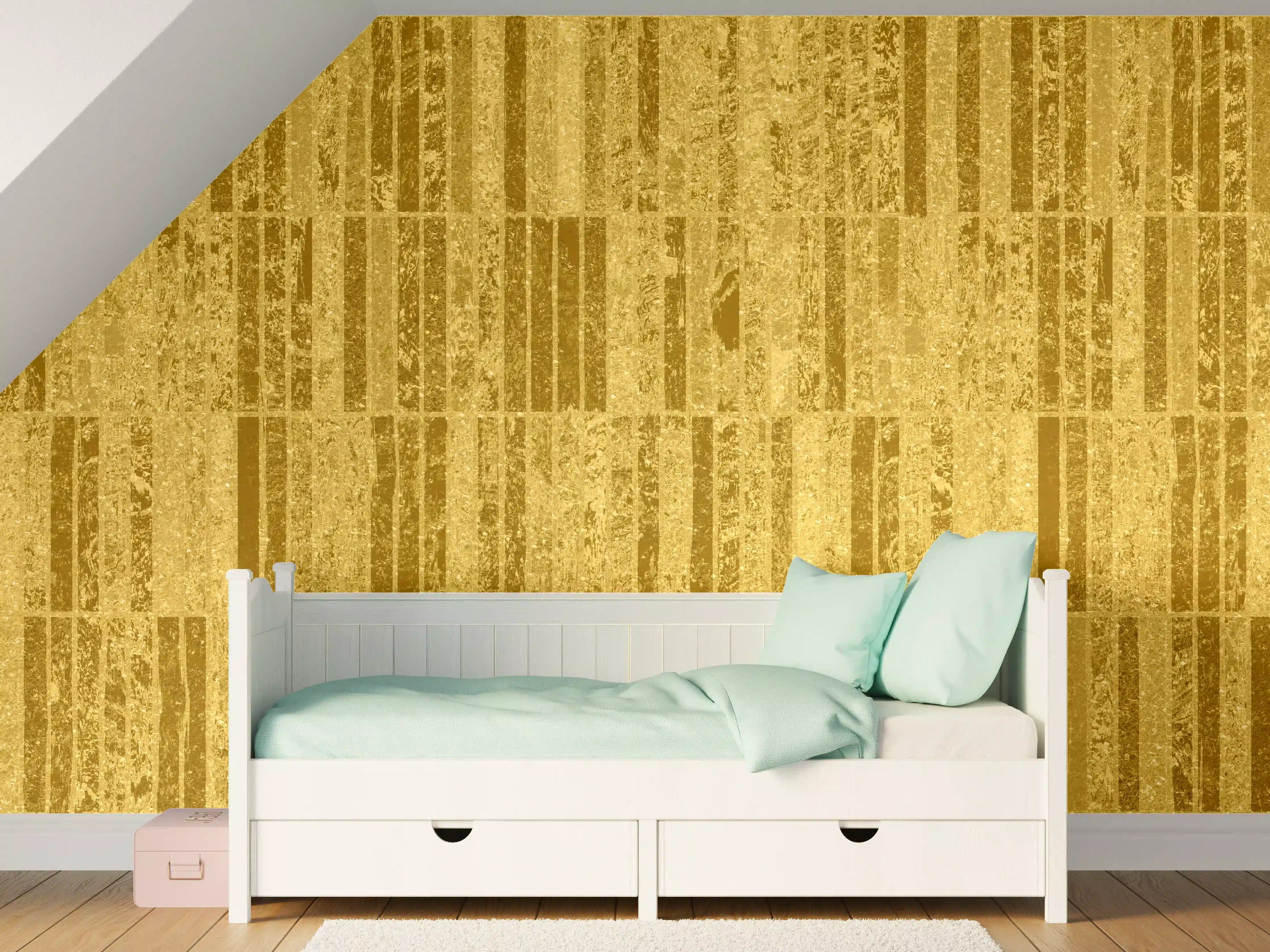 Kinderzimmer Wandgestaltung - Glitzernde Gold Textur