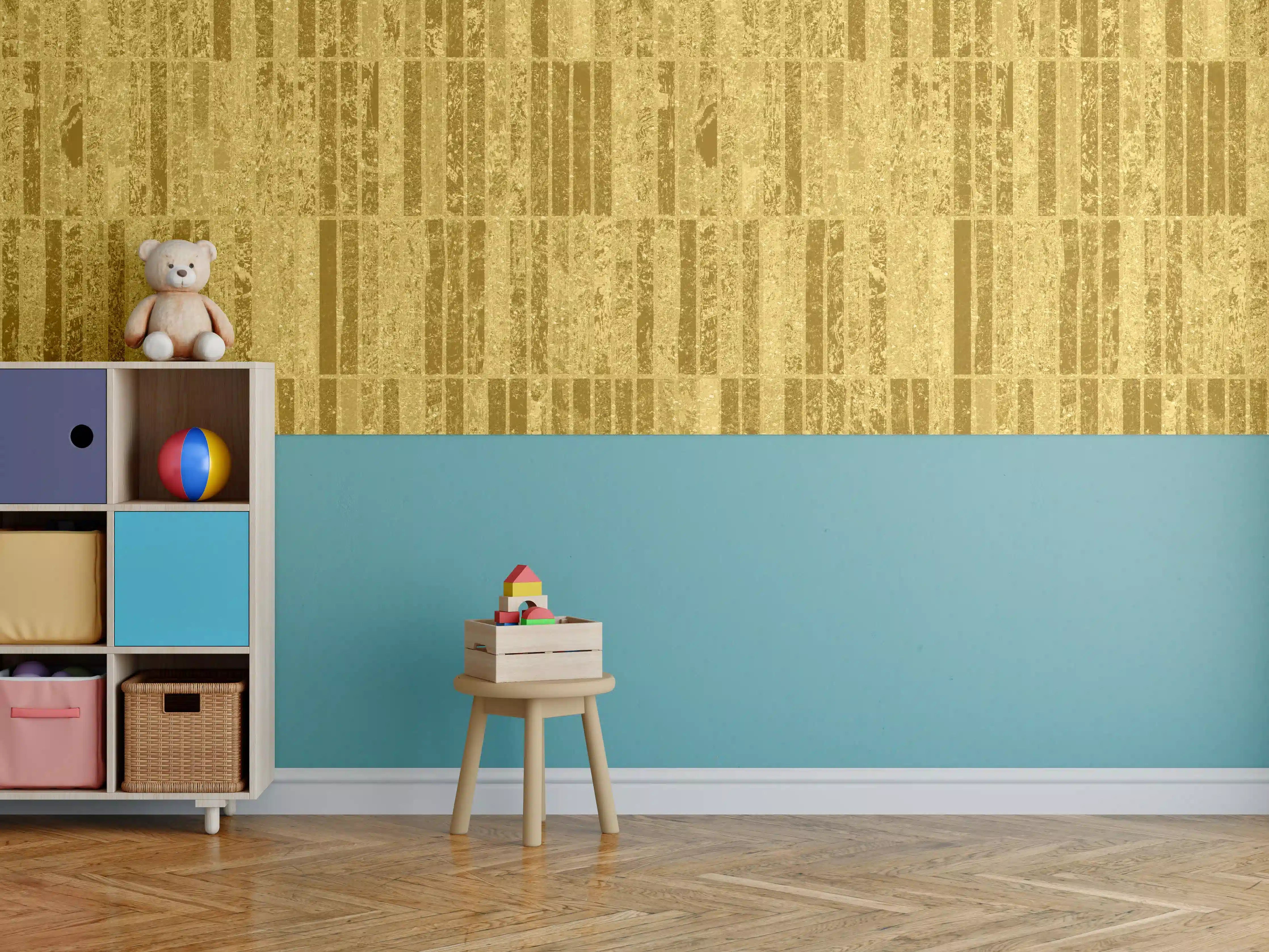 Kinderzimmer Wandgestaltung - Glitzernde Gold Textur