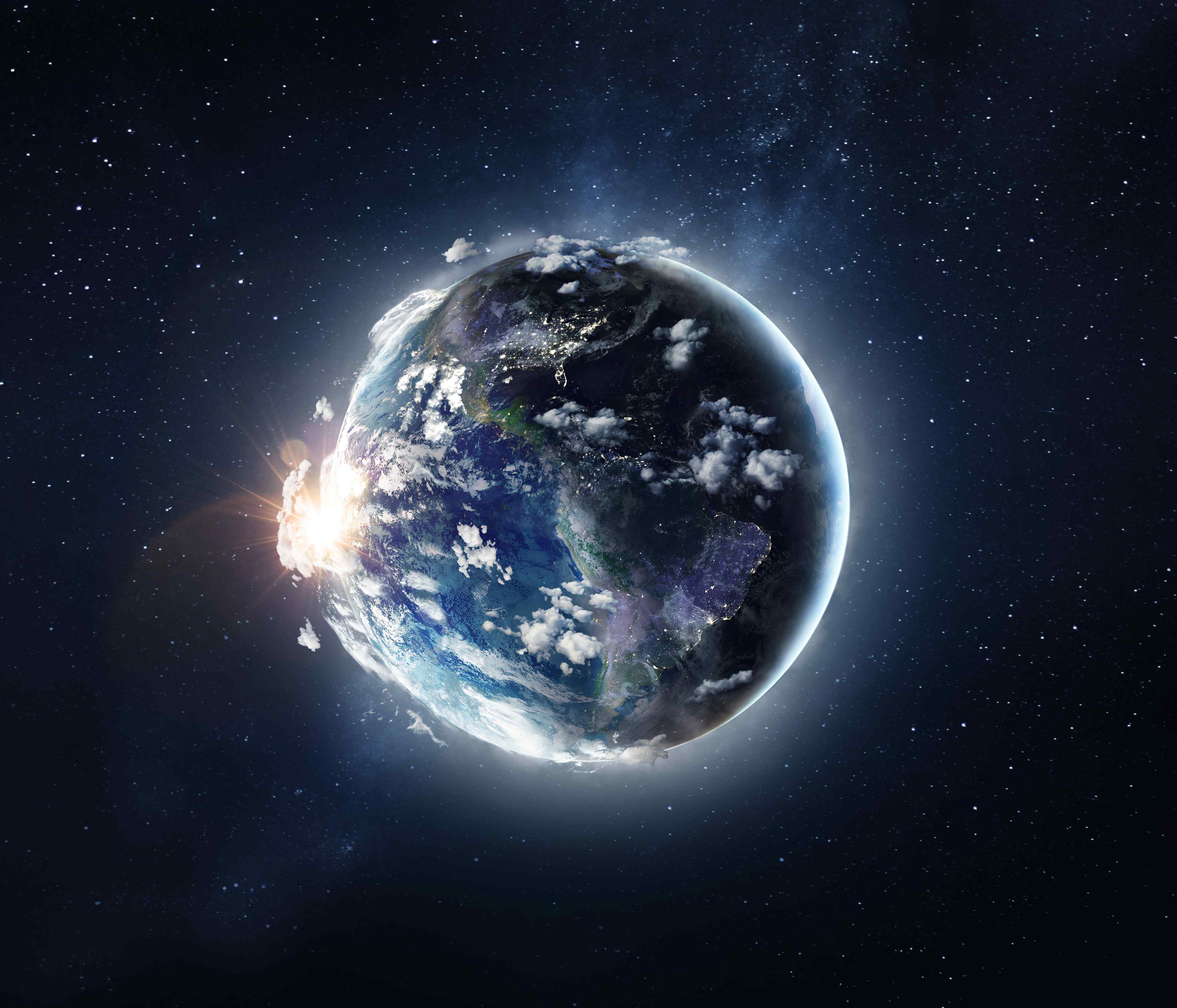 Kinderzimmer Wandgestaltung-Globus Ansicht aus dem Weltall