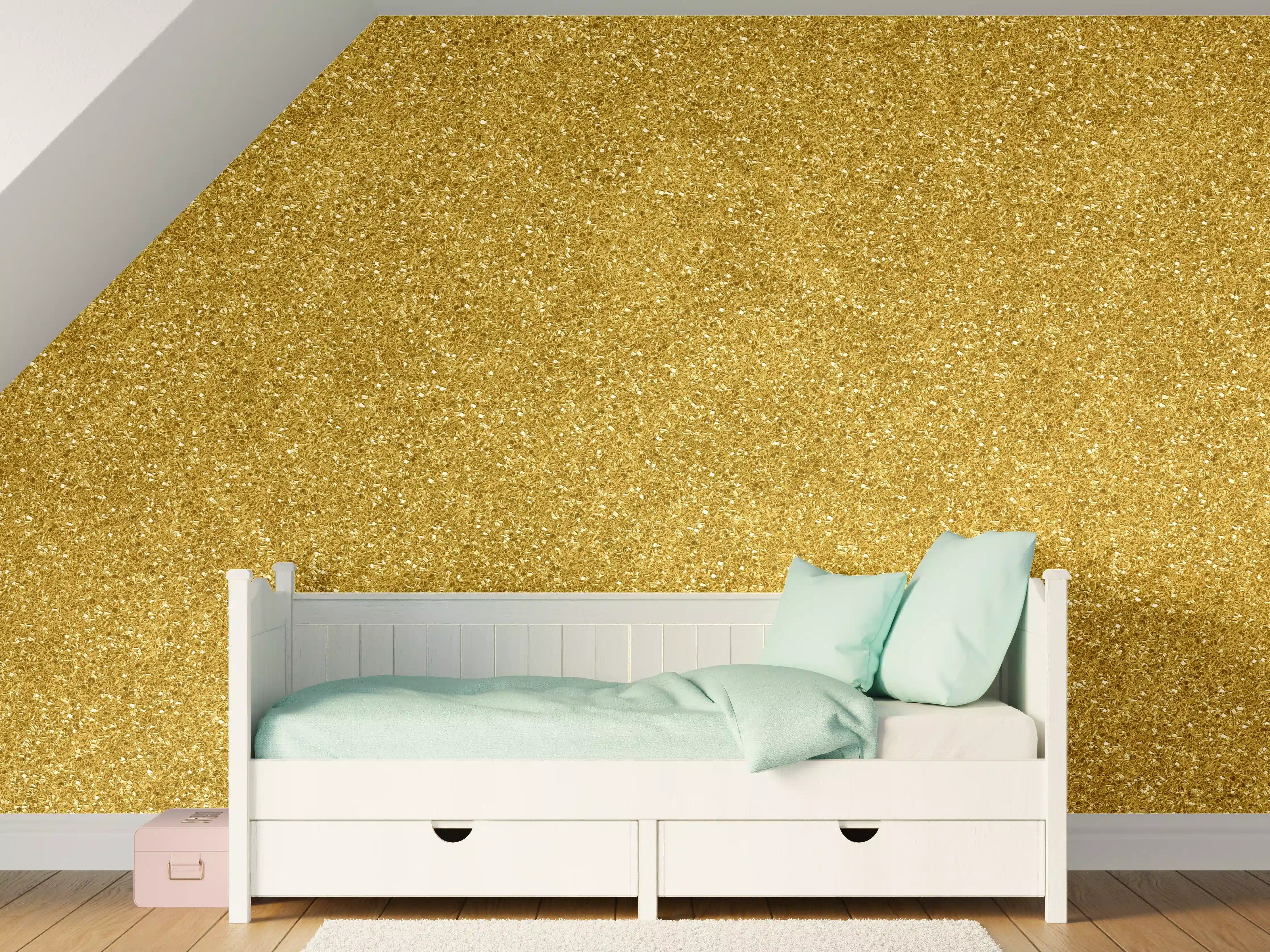 Kinderzimmer Wandgestaltung - Gold Glitter Textur