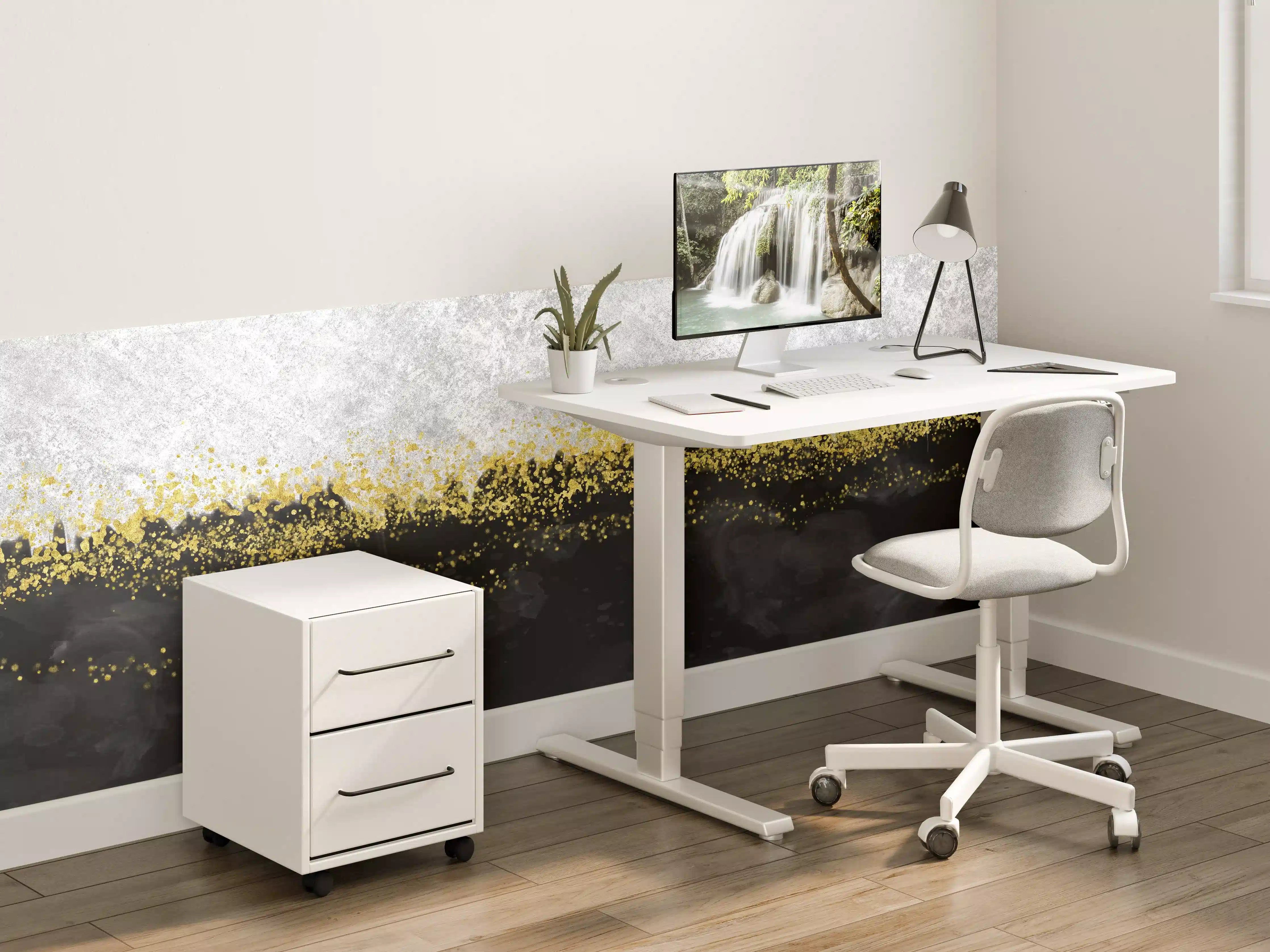 Kinderzimmer Wandgestaltung - Gold-Schwarz-Weiß Resin Geode