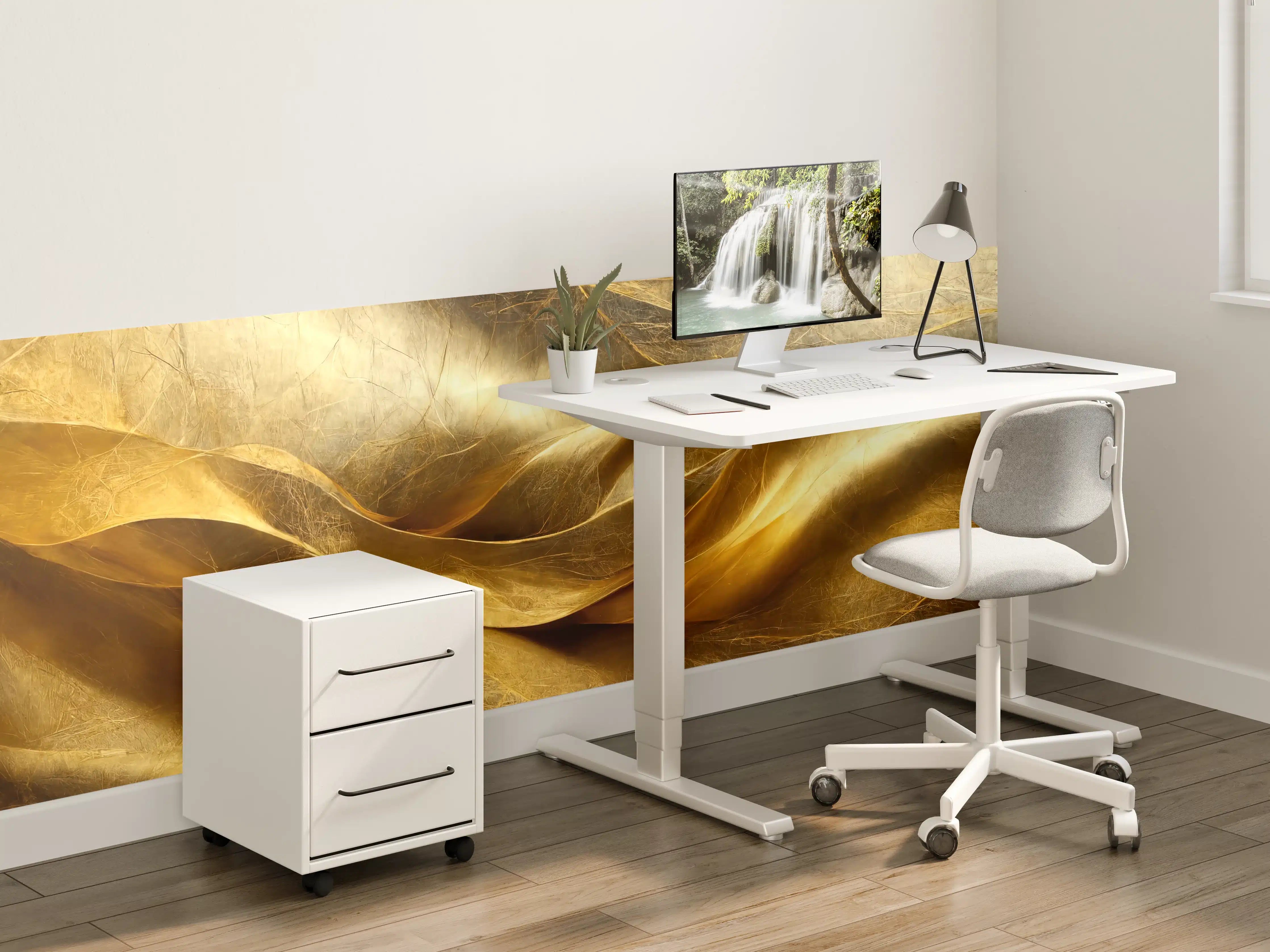 Kinderzimmer Wandgestaltung - Golden Falten-Textur mit warmen Tönen