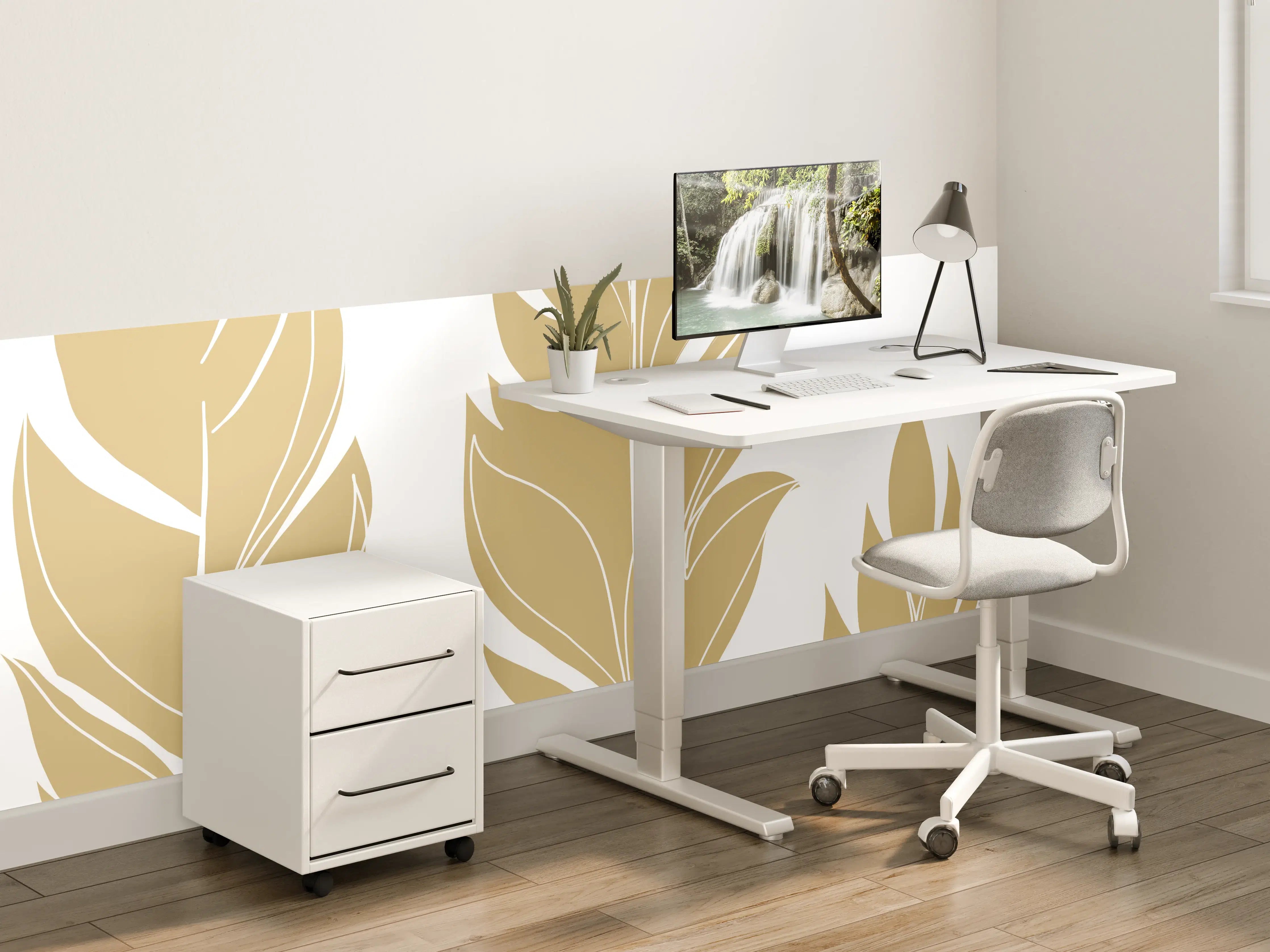 Kinderzimmer Wandgestaltung - Goldene Feder Illustration