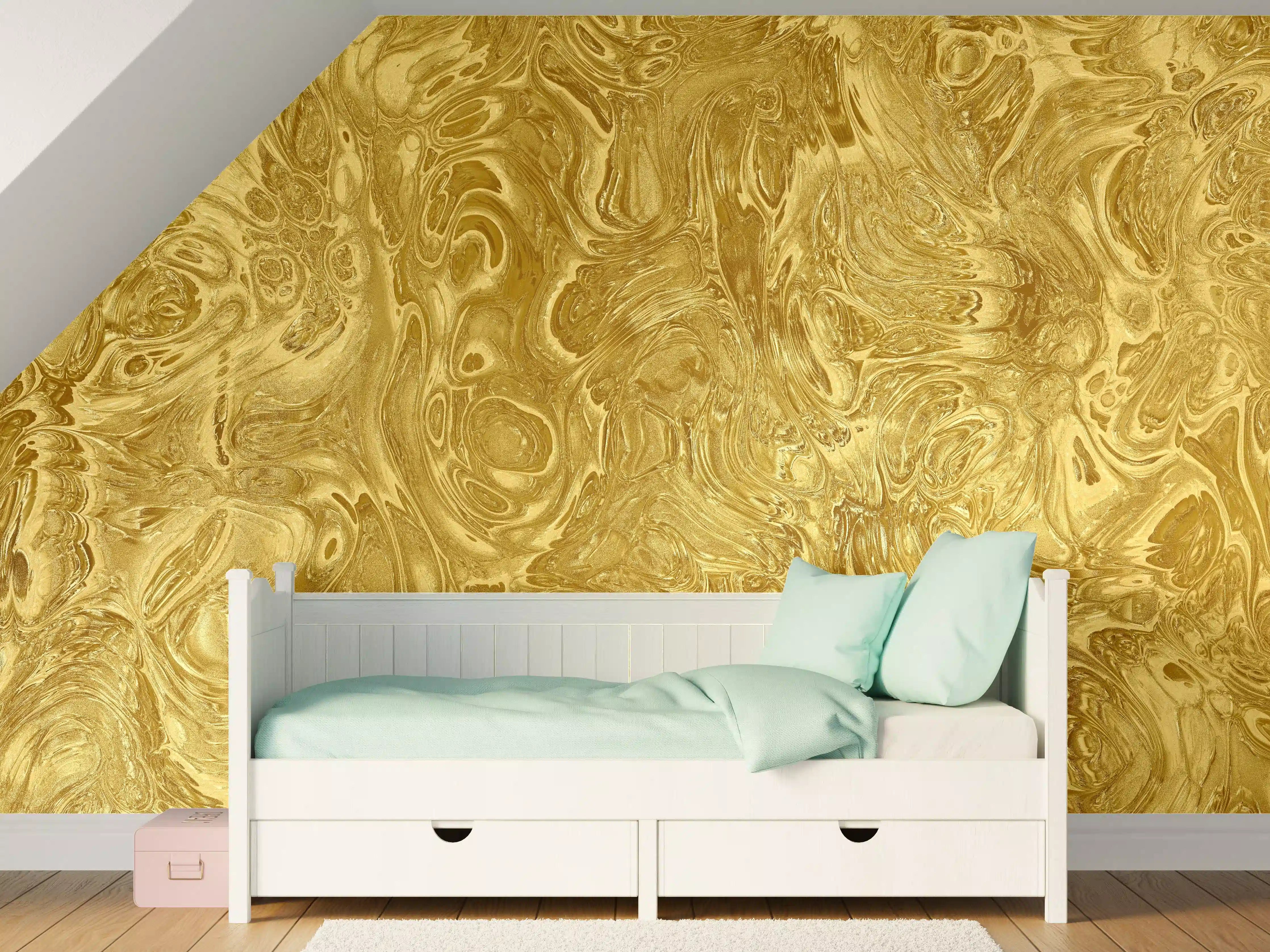 Kinderzimmer Wandgestaltung - Goldene Flüssigkunst - Luxus