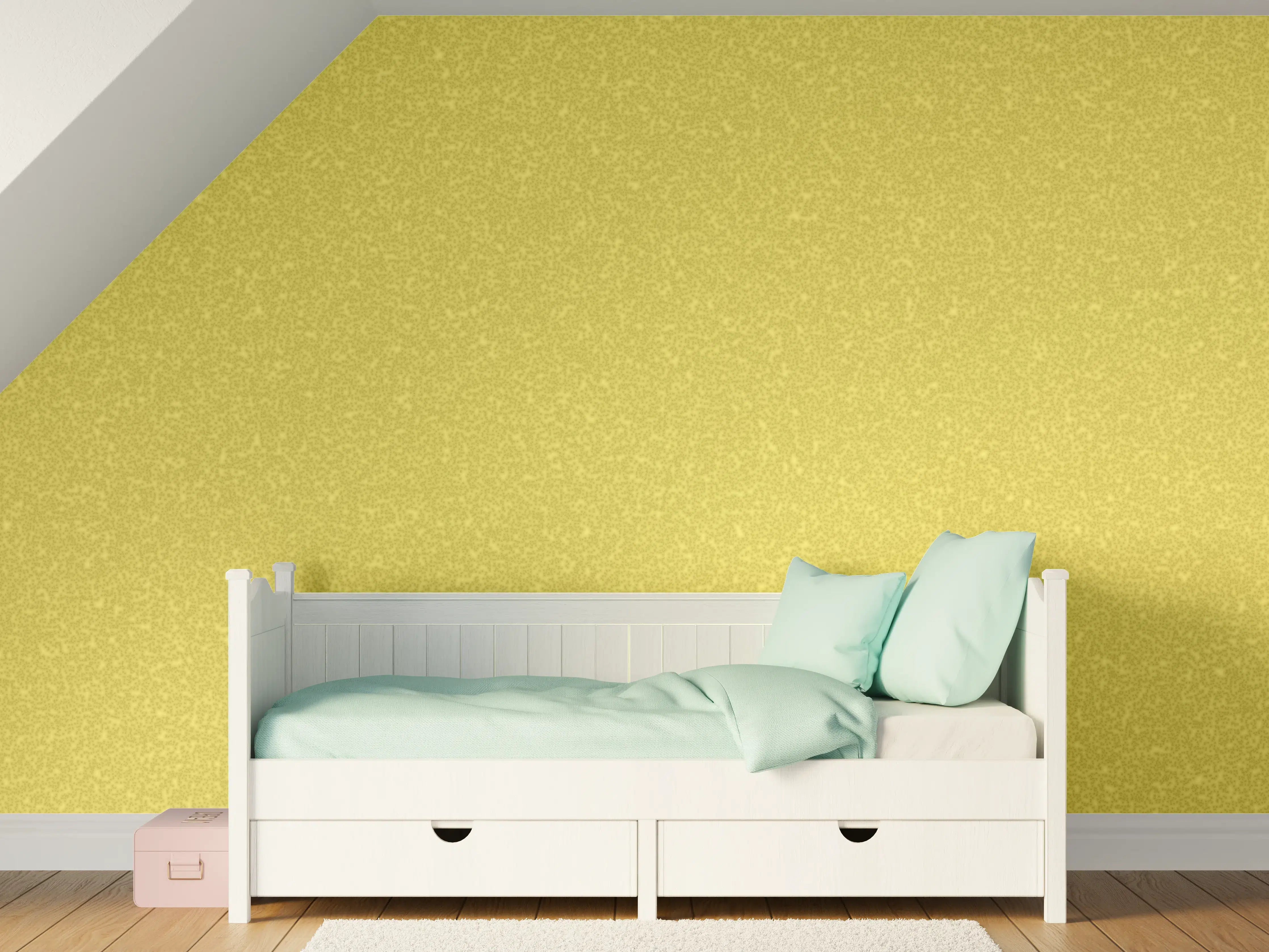 Kinderzimmer Wandgestaltung - Goldene Glitzerfarbe mit subtilen Schattierungen