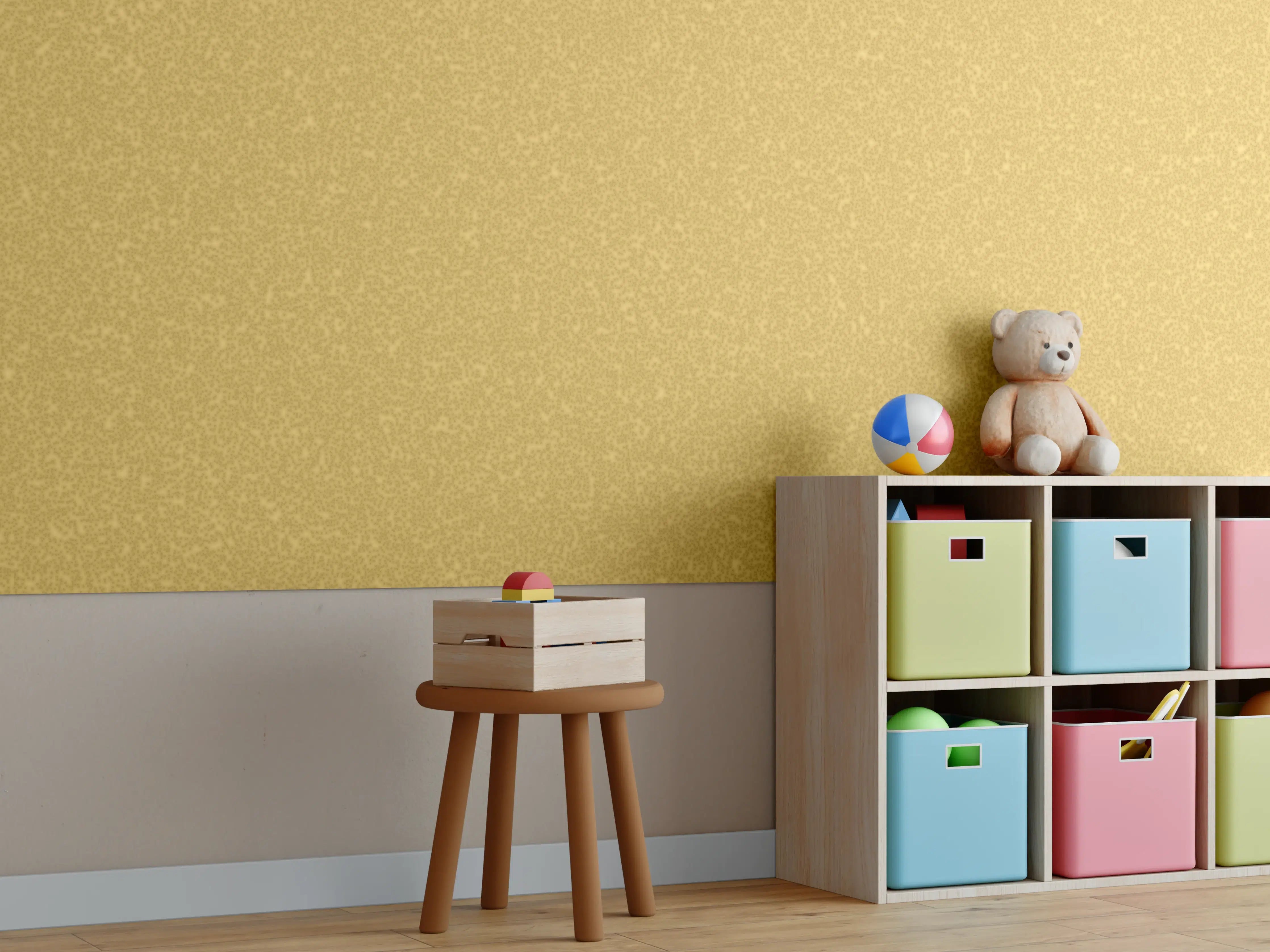 Kinderzimmer Wandgestaltung - Goldene Glitzertextur