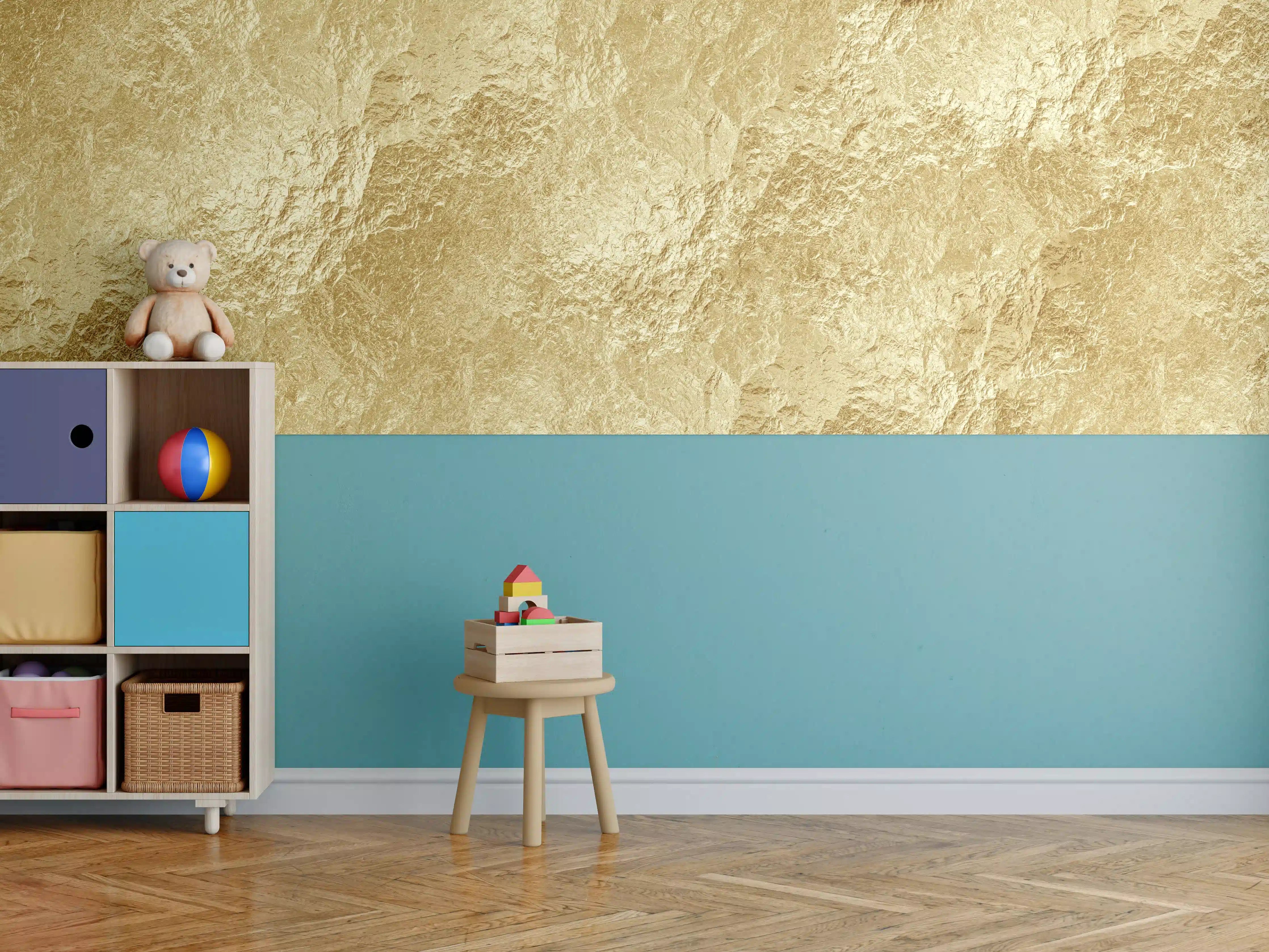 Kinderzimmer Wandgestaltung - Goldene Luxus Textur