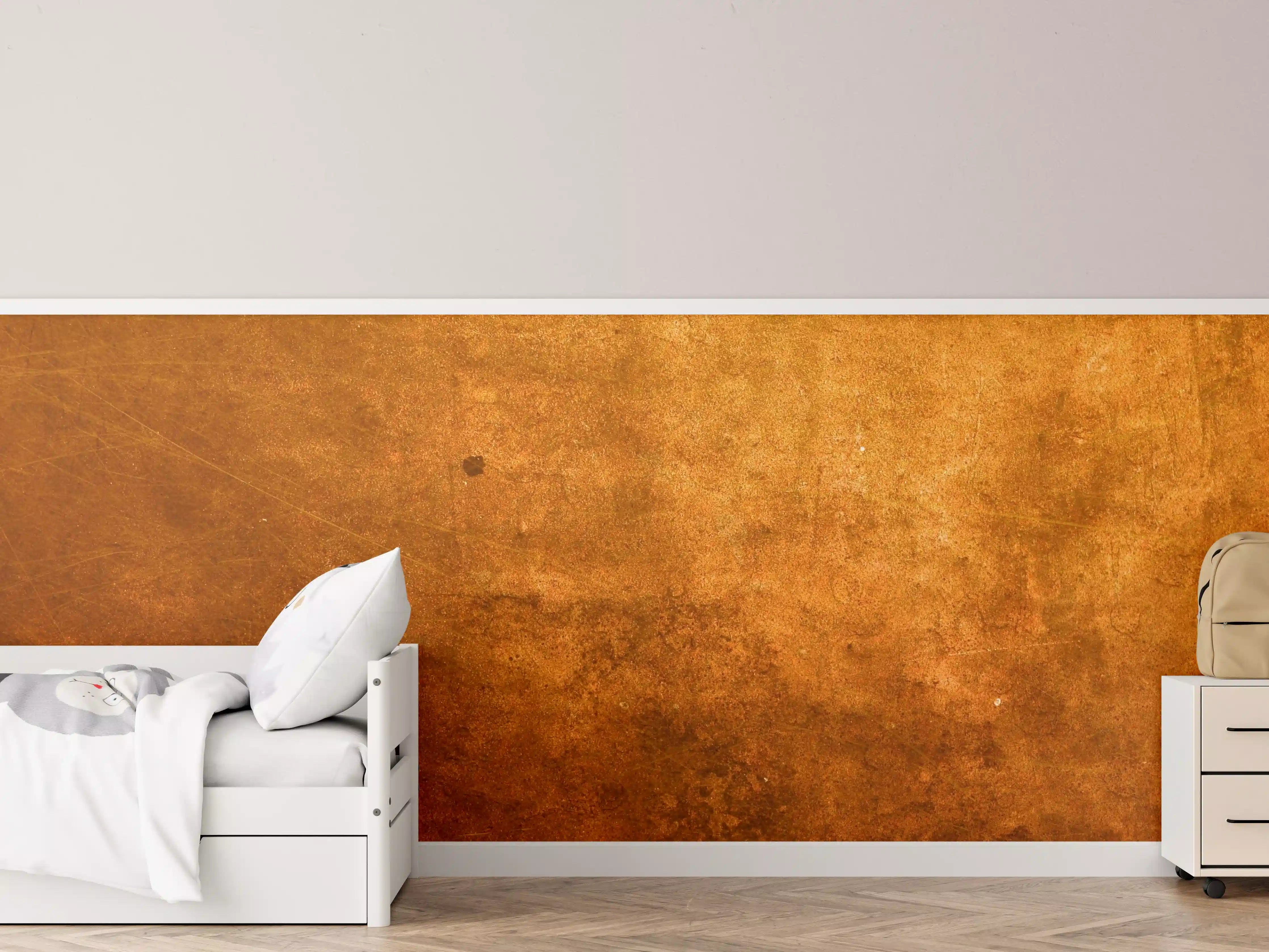 Kinderzimmer Wandgestaltung - Goldene Metalloberfläche mit Patina