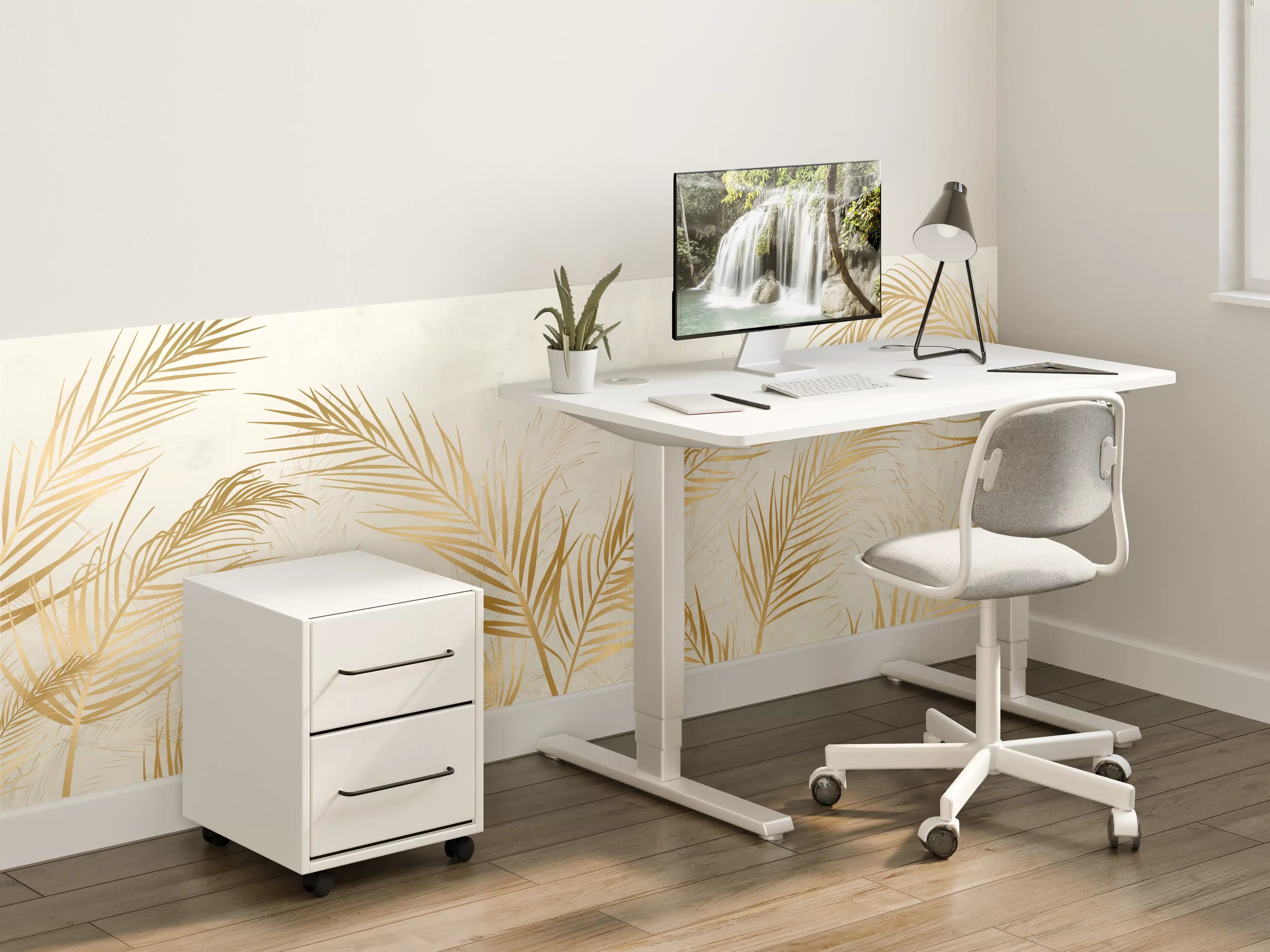 Kinderzimmer Wandgestaltung - Goldene Palmwedel Deko