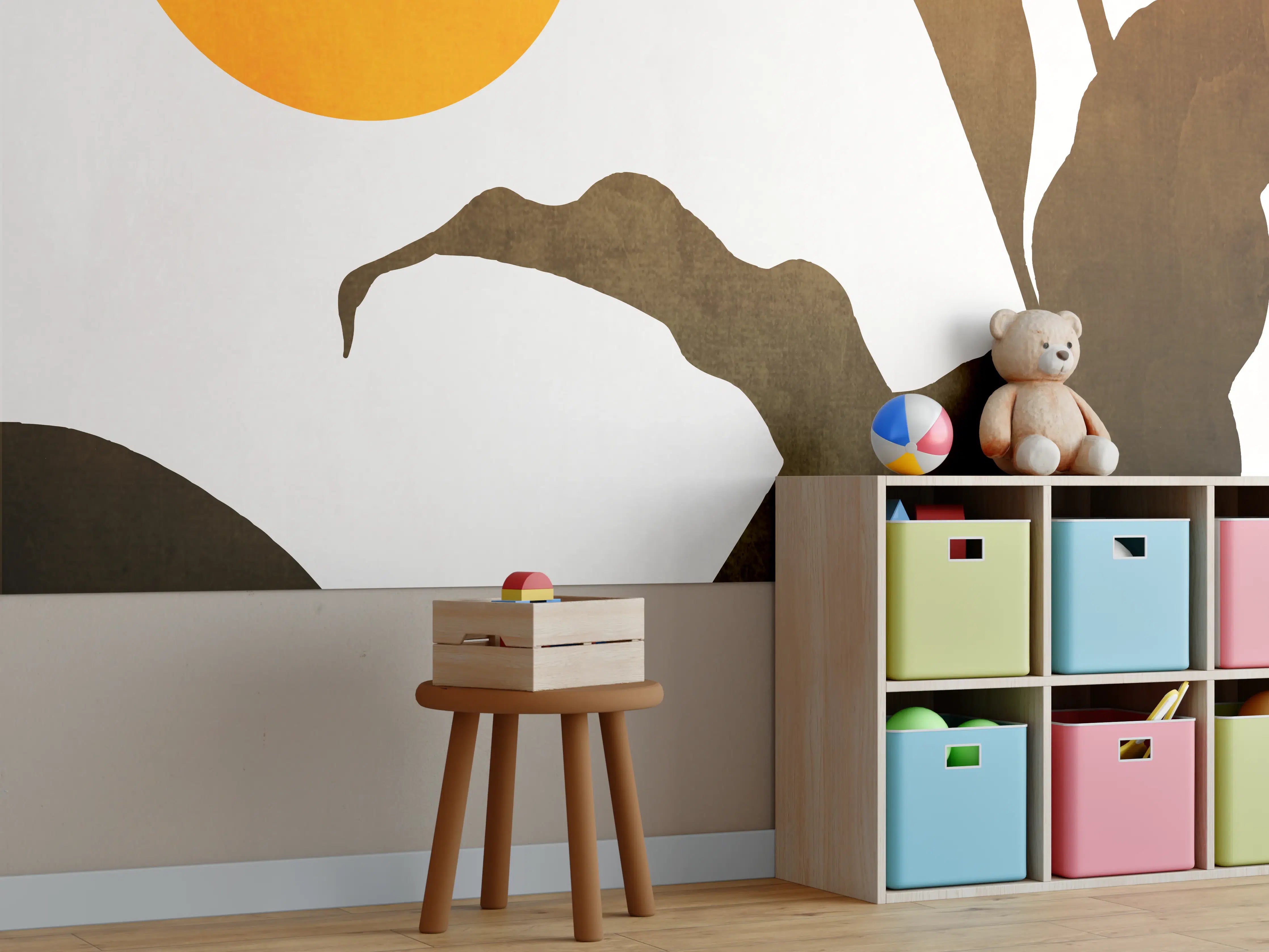 Kinderzimmer Wandgestaltung - Goldene Sonne - Grafik