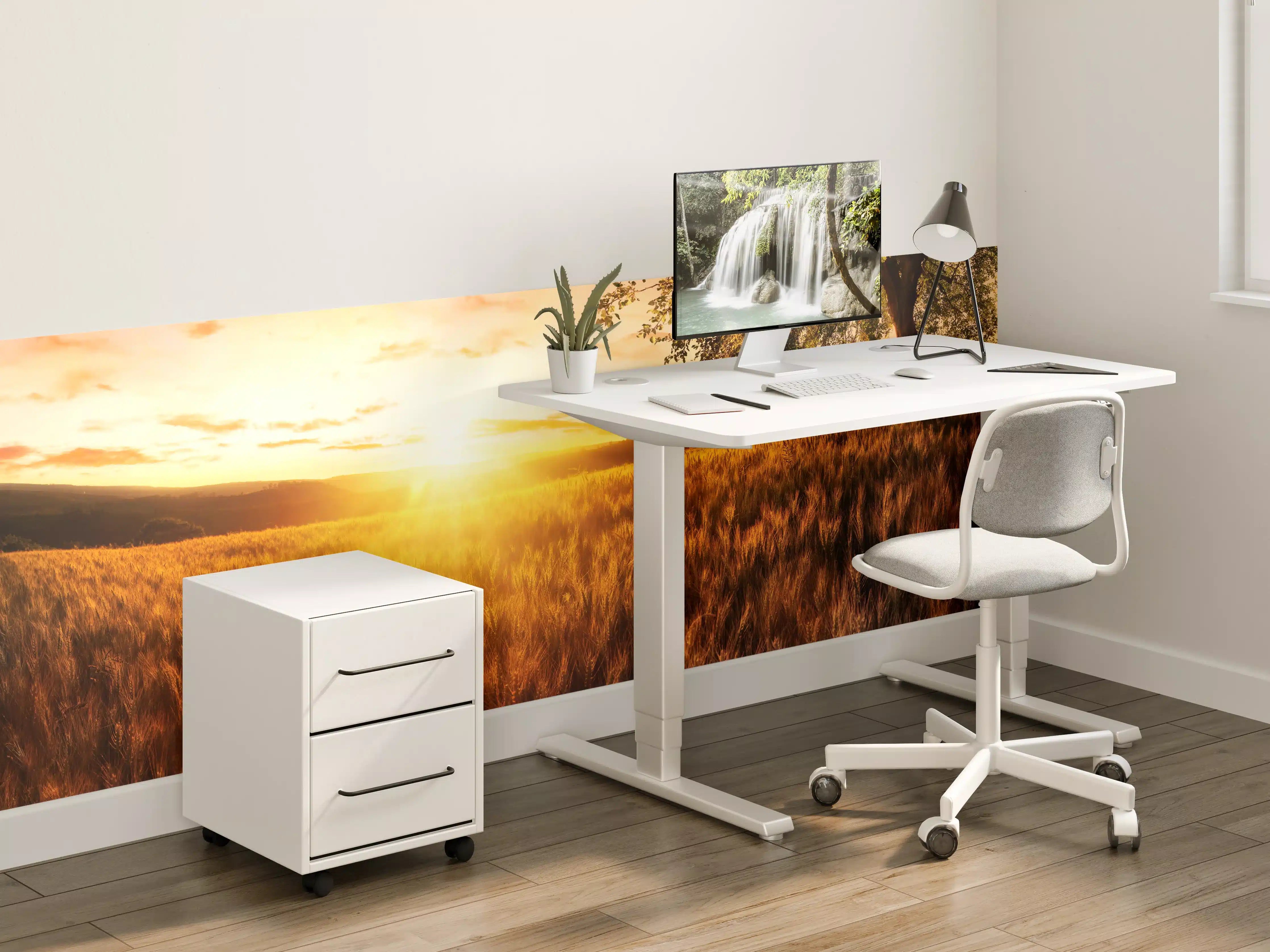 Kinderzimmer Wandgestaltung - Goldene Sonnenuntergangs-Landschaft