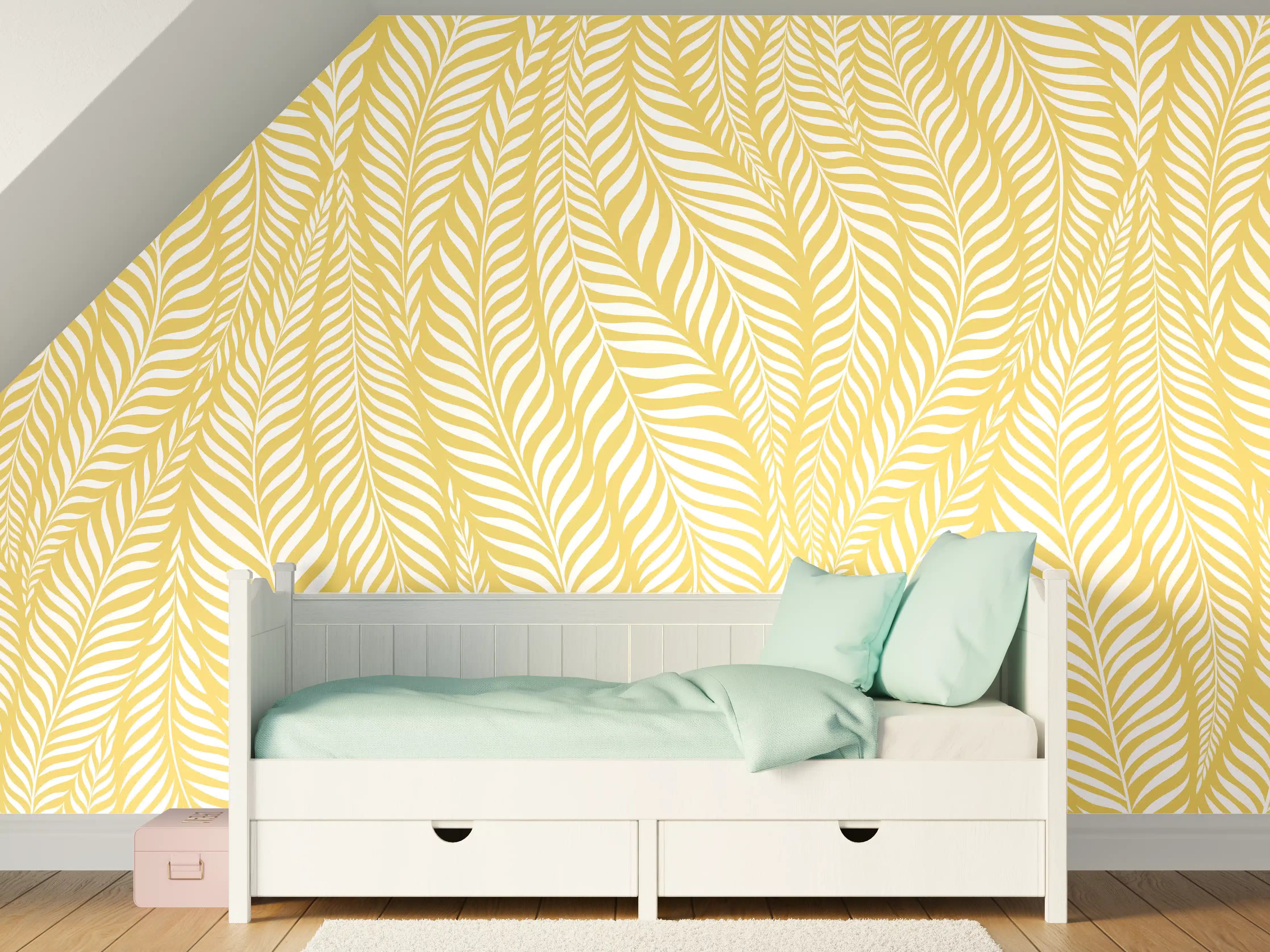 Kinderzimmer Wandgestaltung - Goldene Wellenmuster