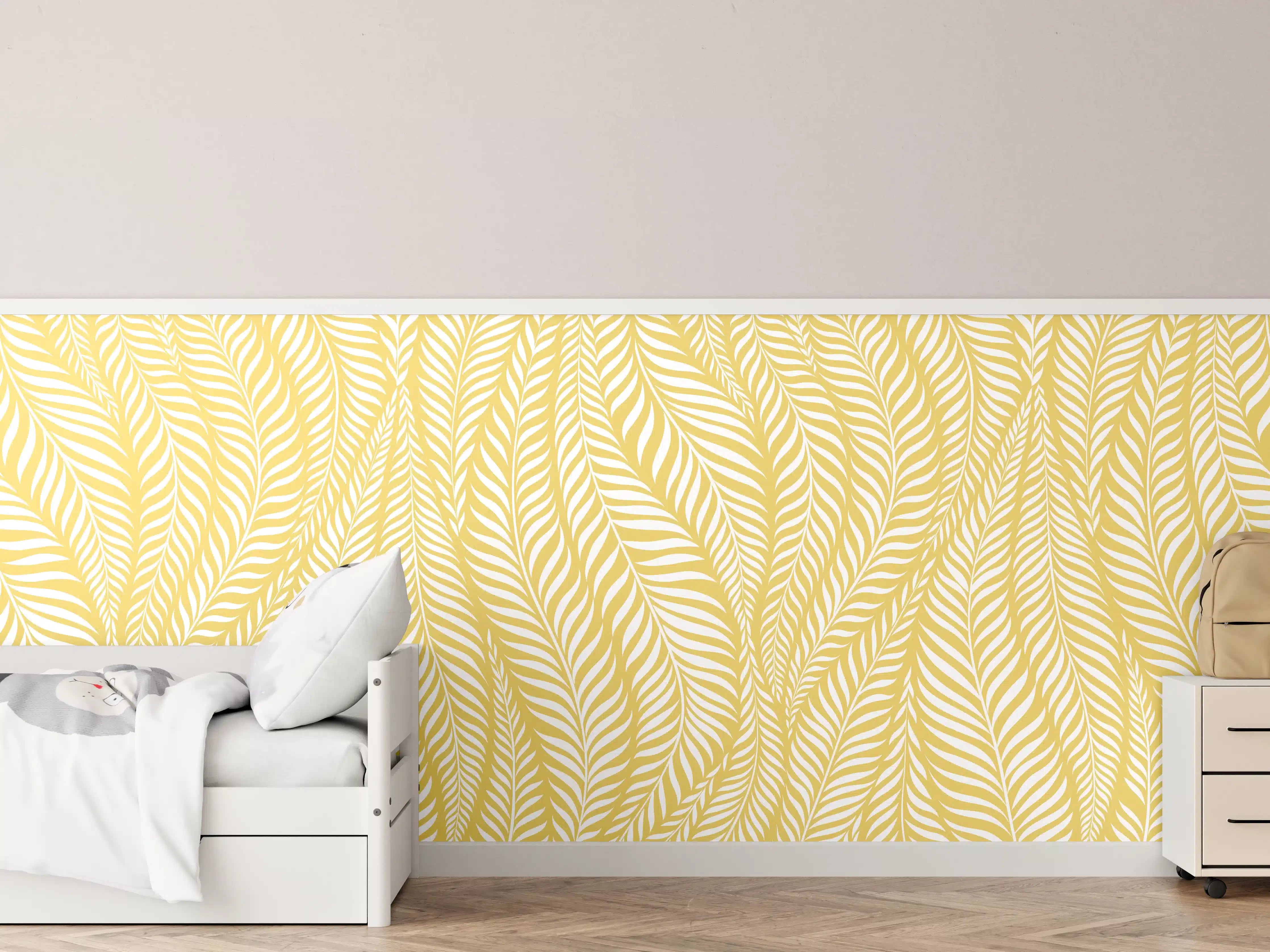 Kinderzimmer Wandgestaltung - Goldene Wellenmuster