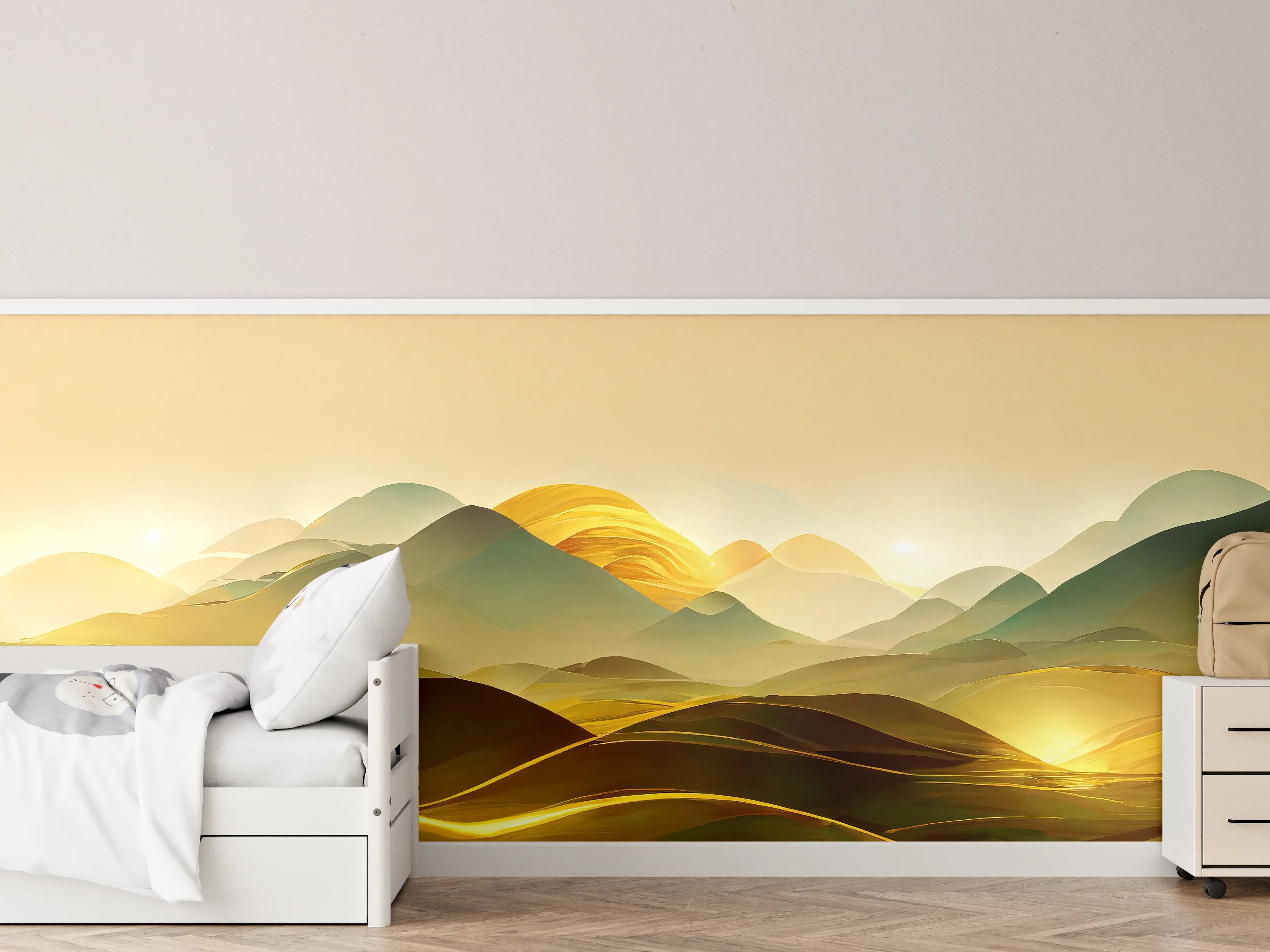 Kinderzimmer Wandgestaltung - Goldene Wüste - Illustration  