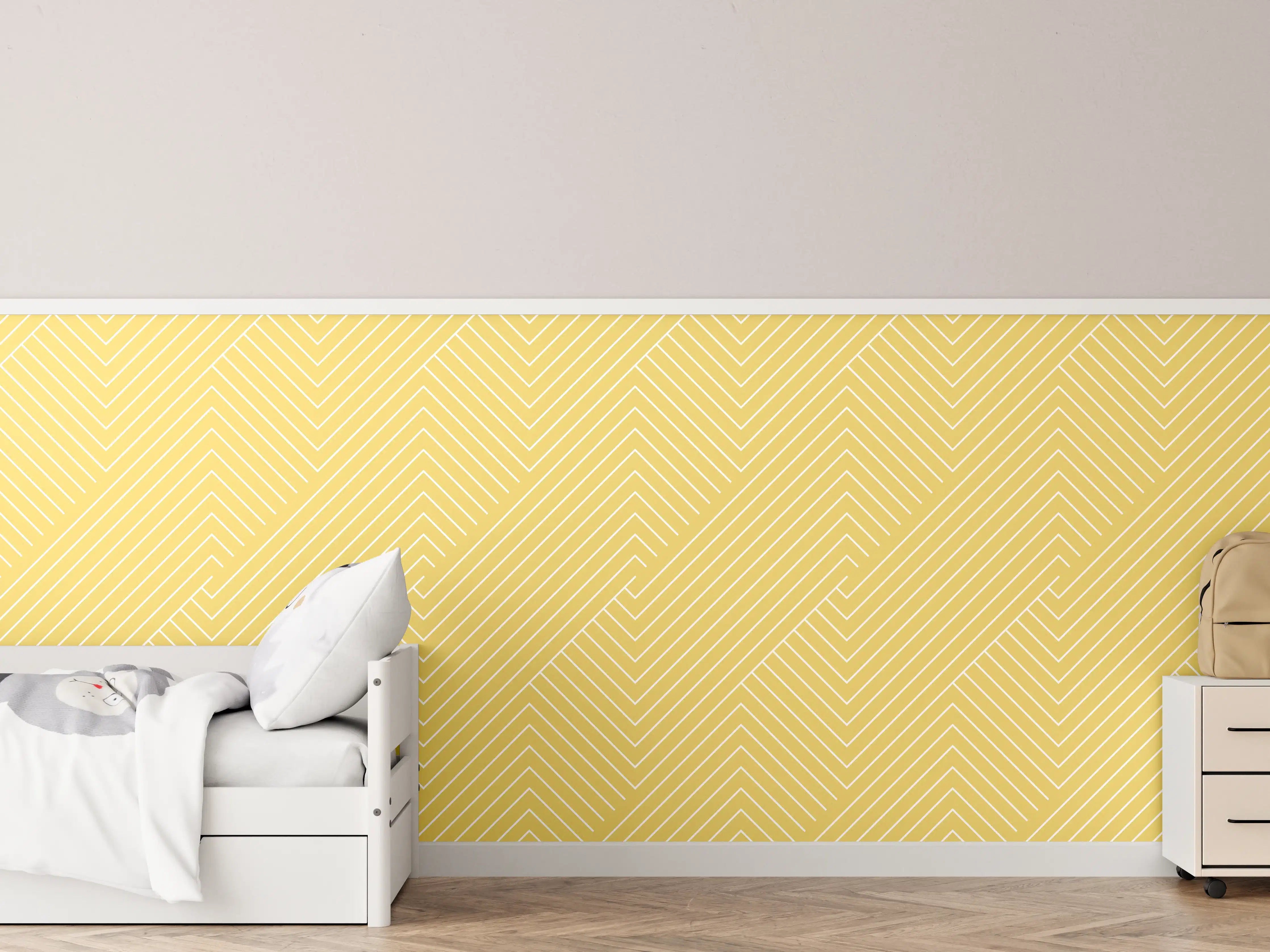 Kinderzimmer Wandgestaltung - Goldene geometrische Wandgestaltung