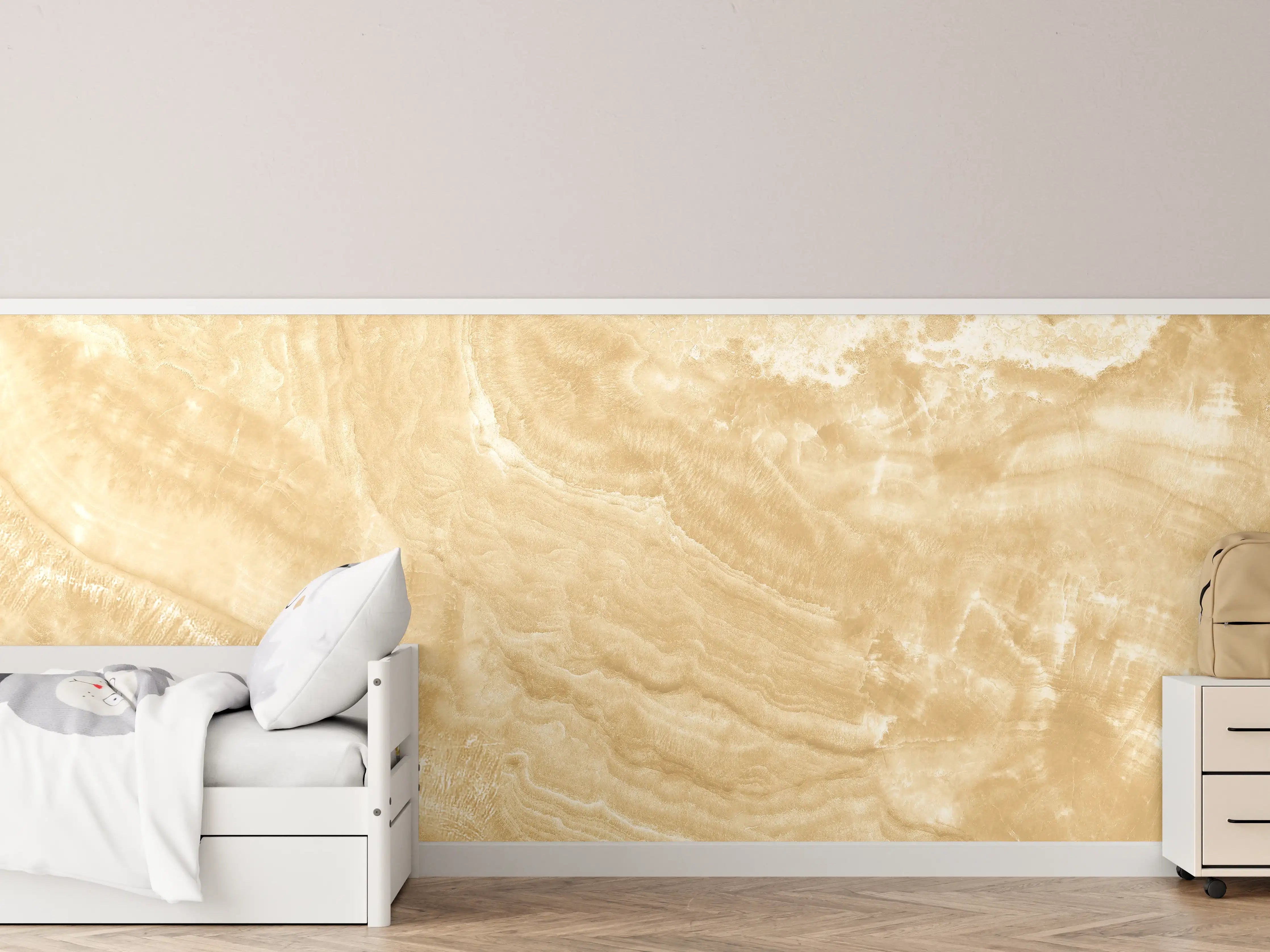 Kinderzimmer Wandgestaltung - Goldener Marmor