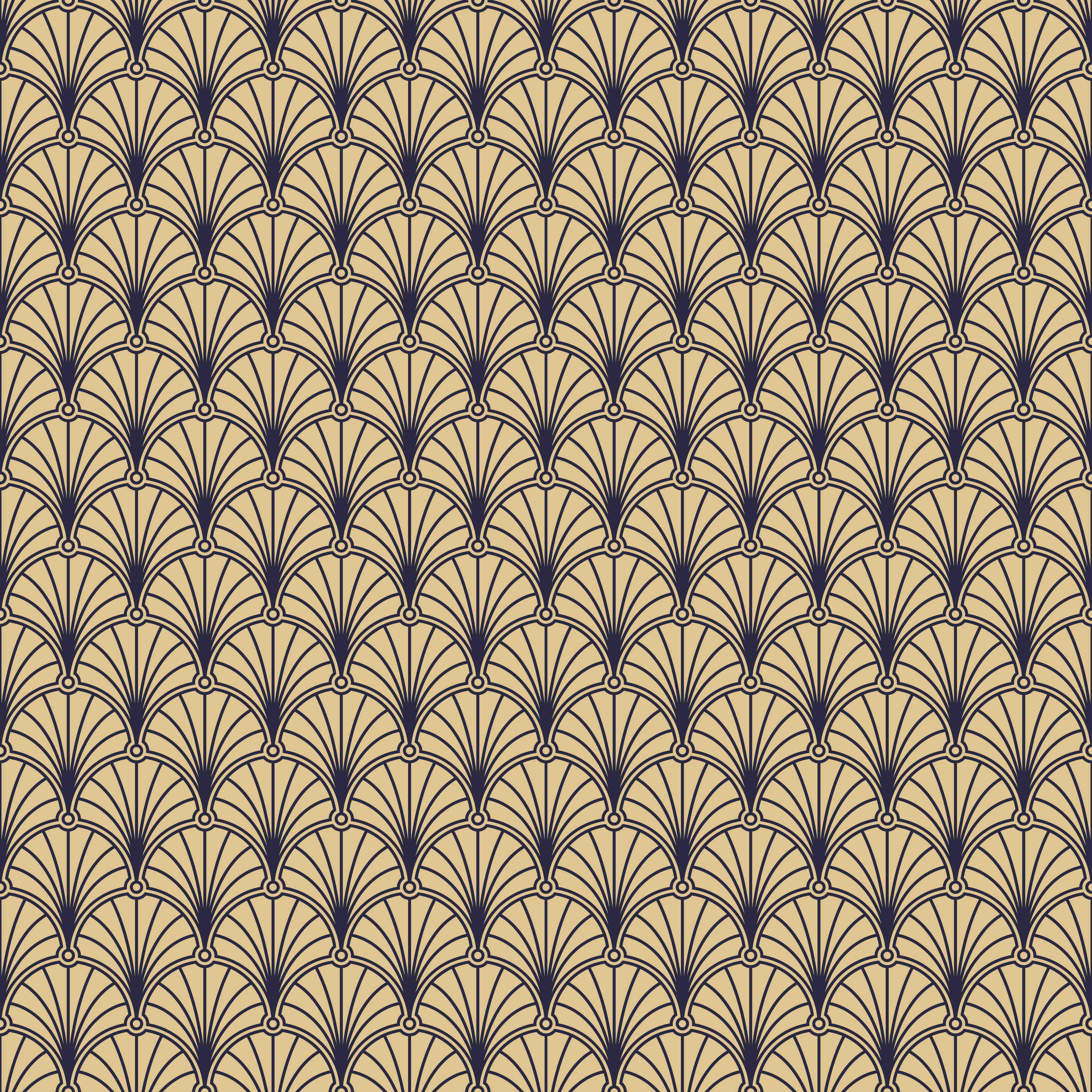 Kinderzimmer Wandgestaltung-Goldenes Art-Deco-Muster