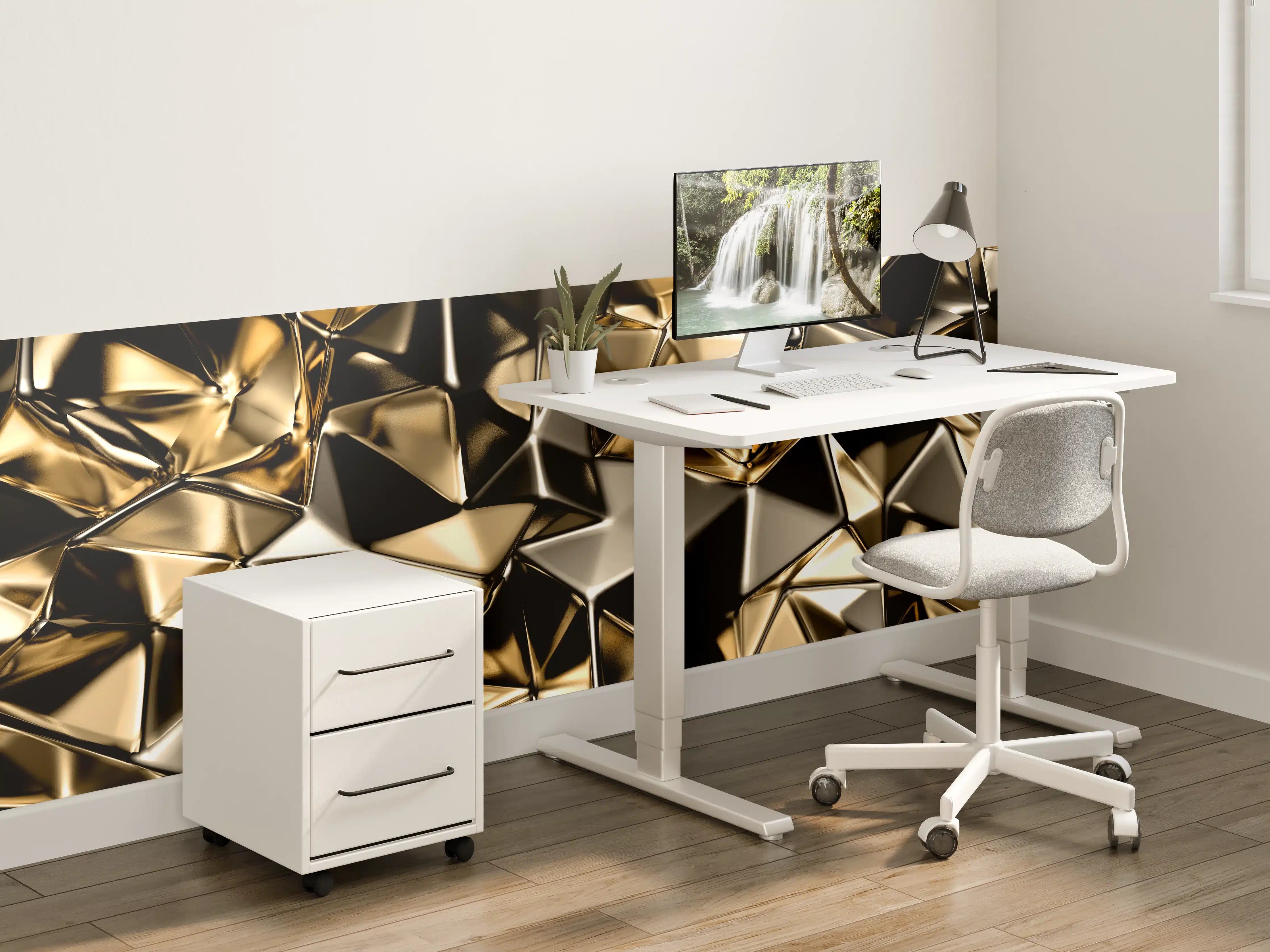 Kinderzimmer Wandgestaltung - Goldenes Dreieck-Kristall-Design