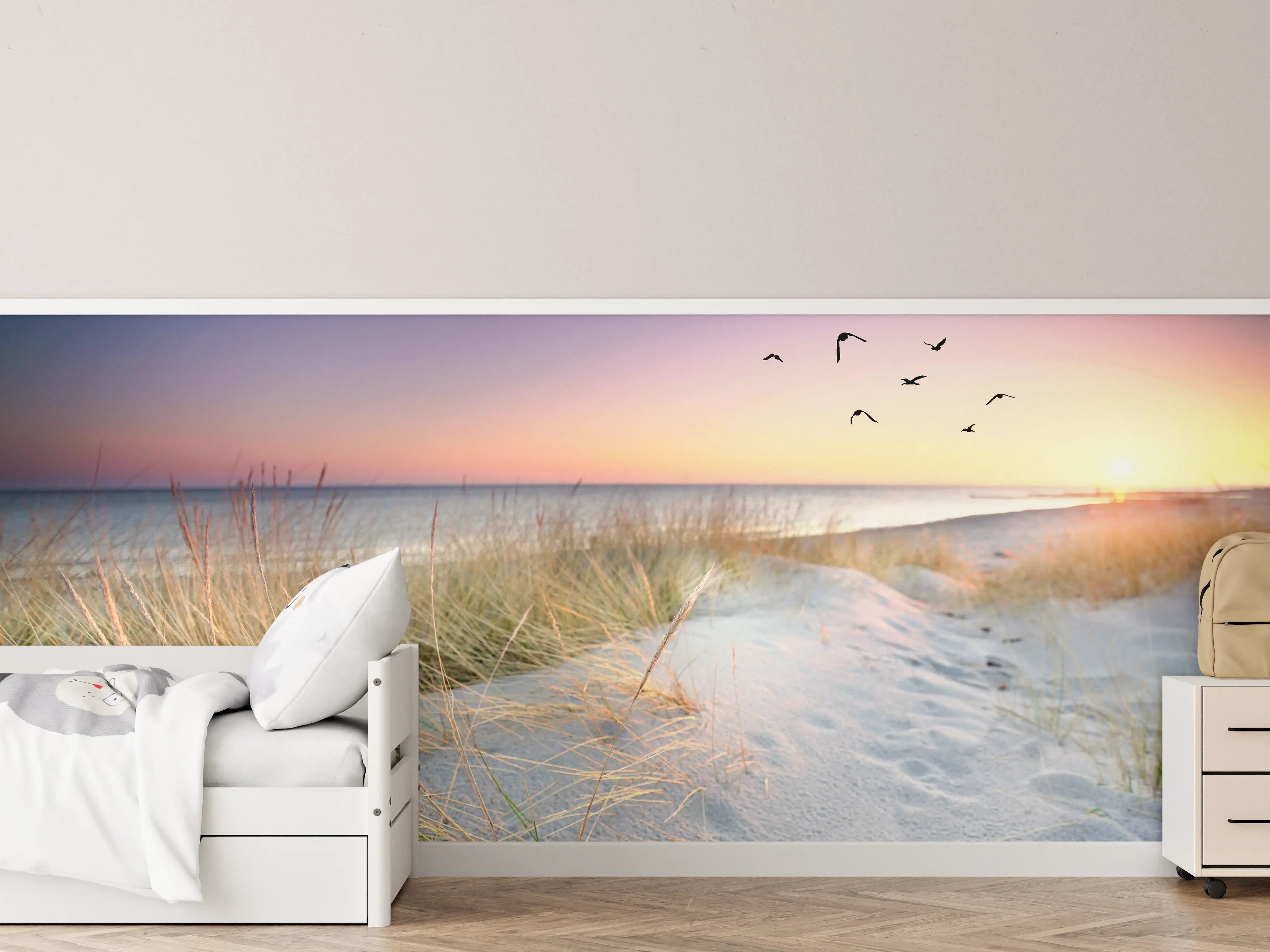 Kinderzimmer Wandgestaltung - Goldenes Sonnenlicht an der Ostsee