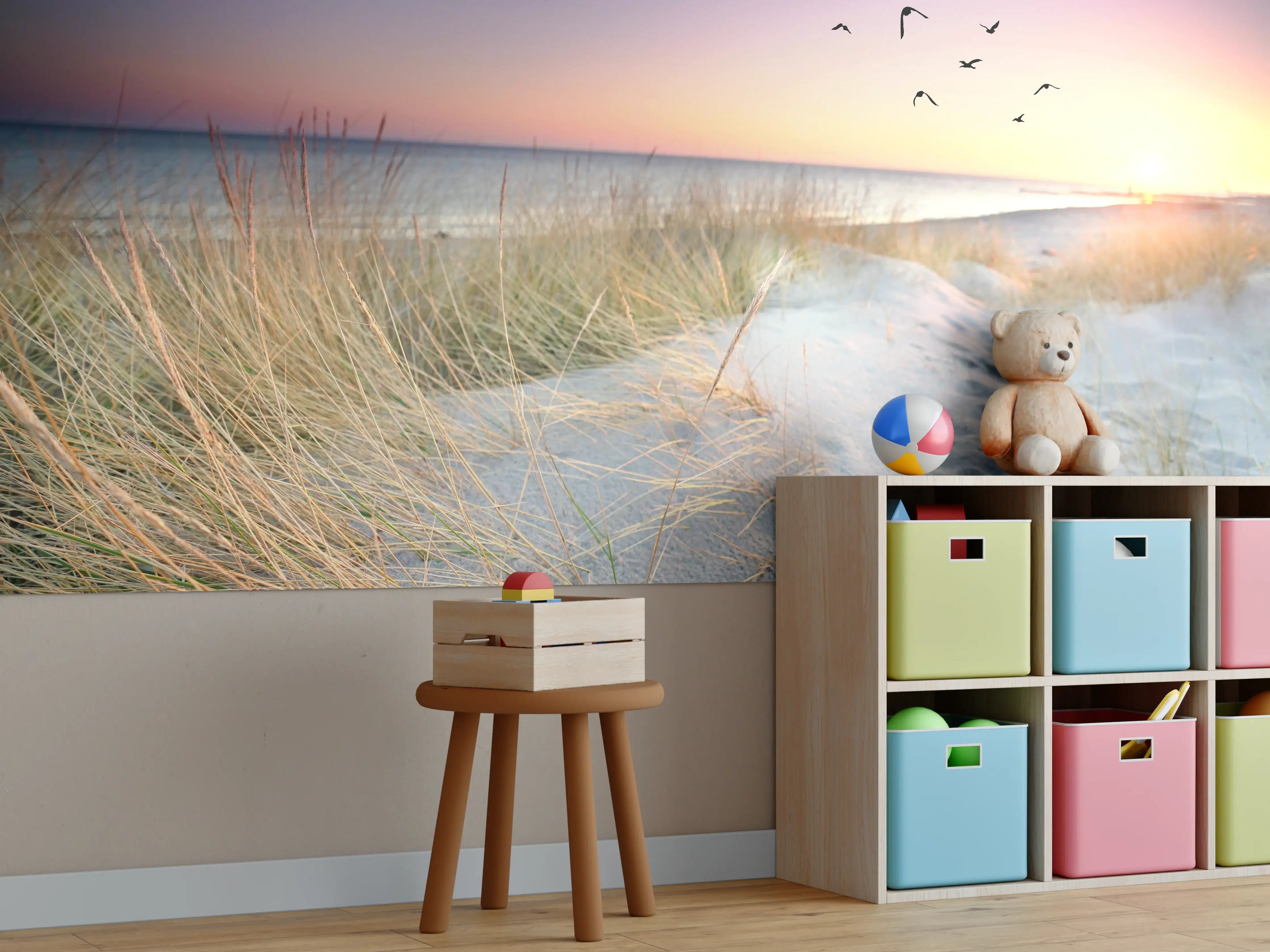 Kinderzimmer Wandgestaltung - Goldenes Sonnenlicht an der Ostsee