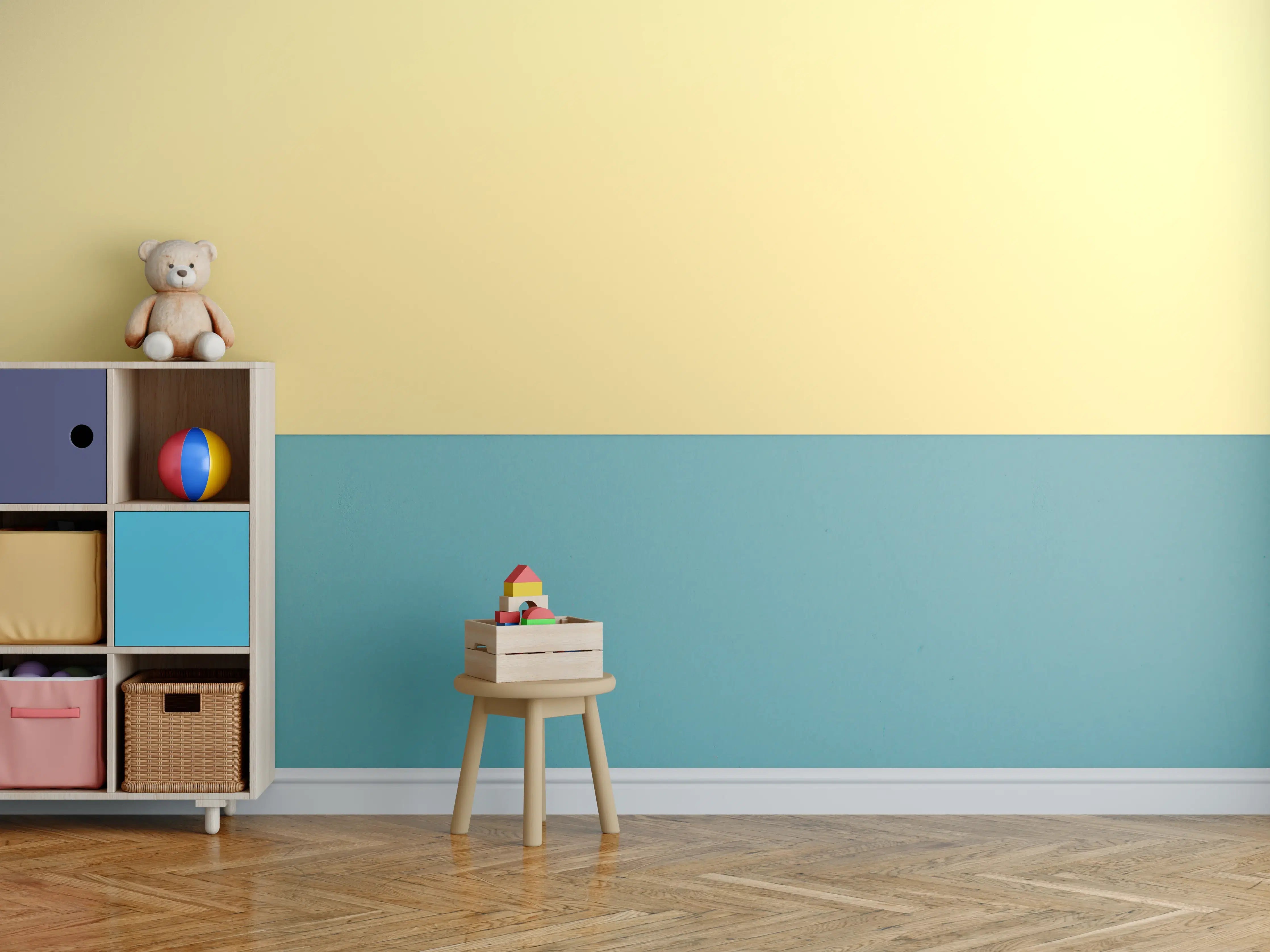 Kinderzimmer Wandgestaltung - Goldenes poliertes Metall
