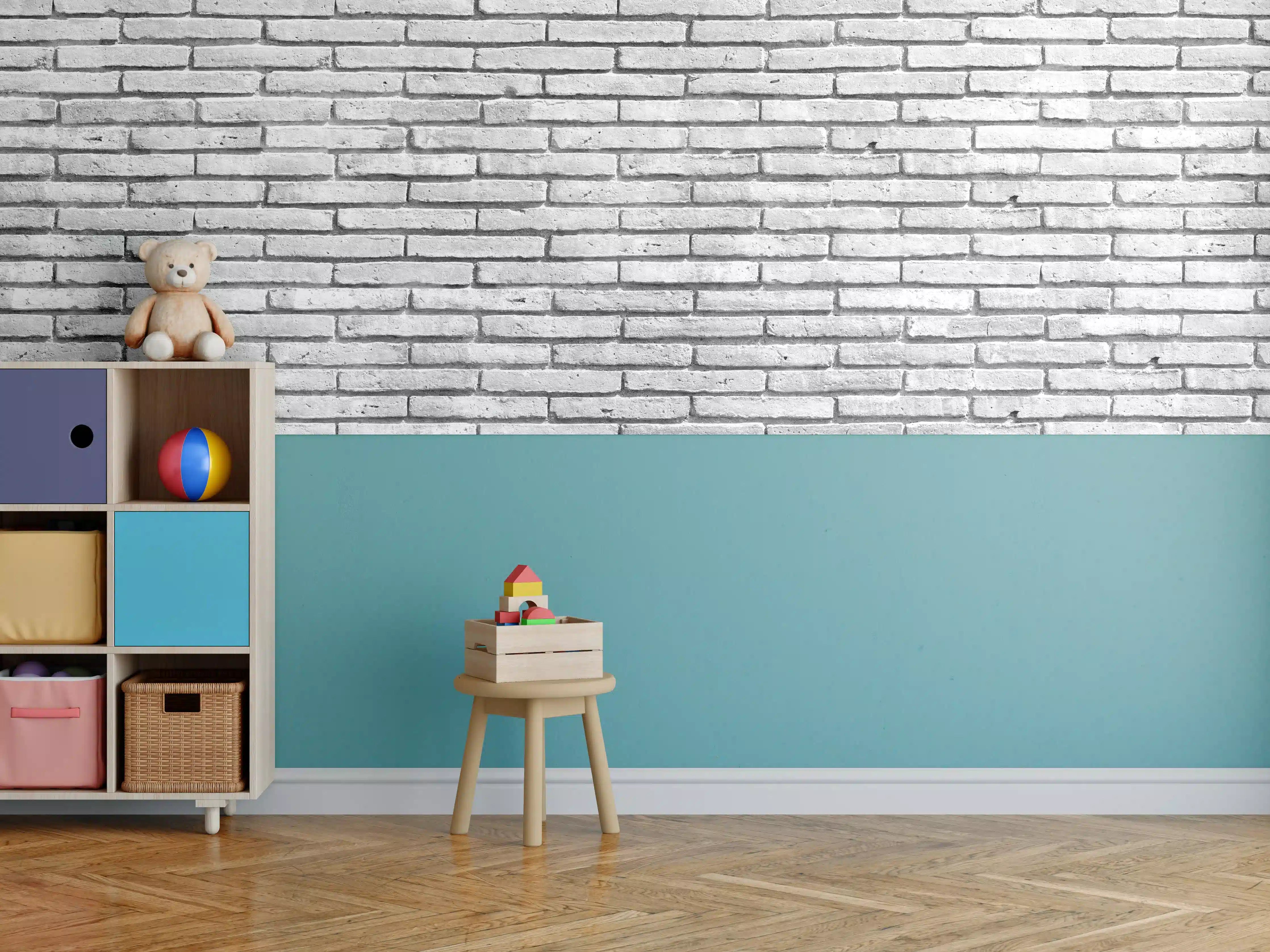 Kinderzimmer Wandgestaltung - Gräuliche Grunge Steinmauer