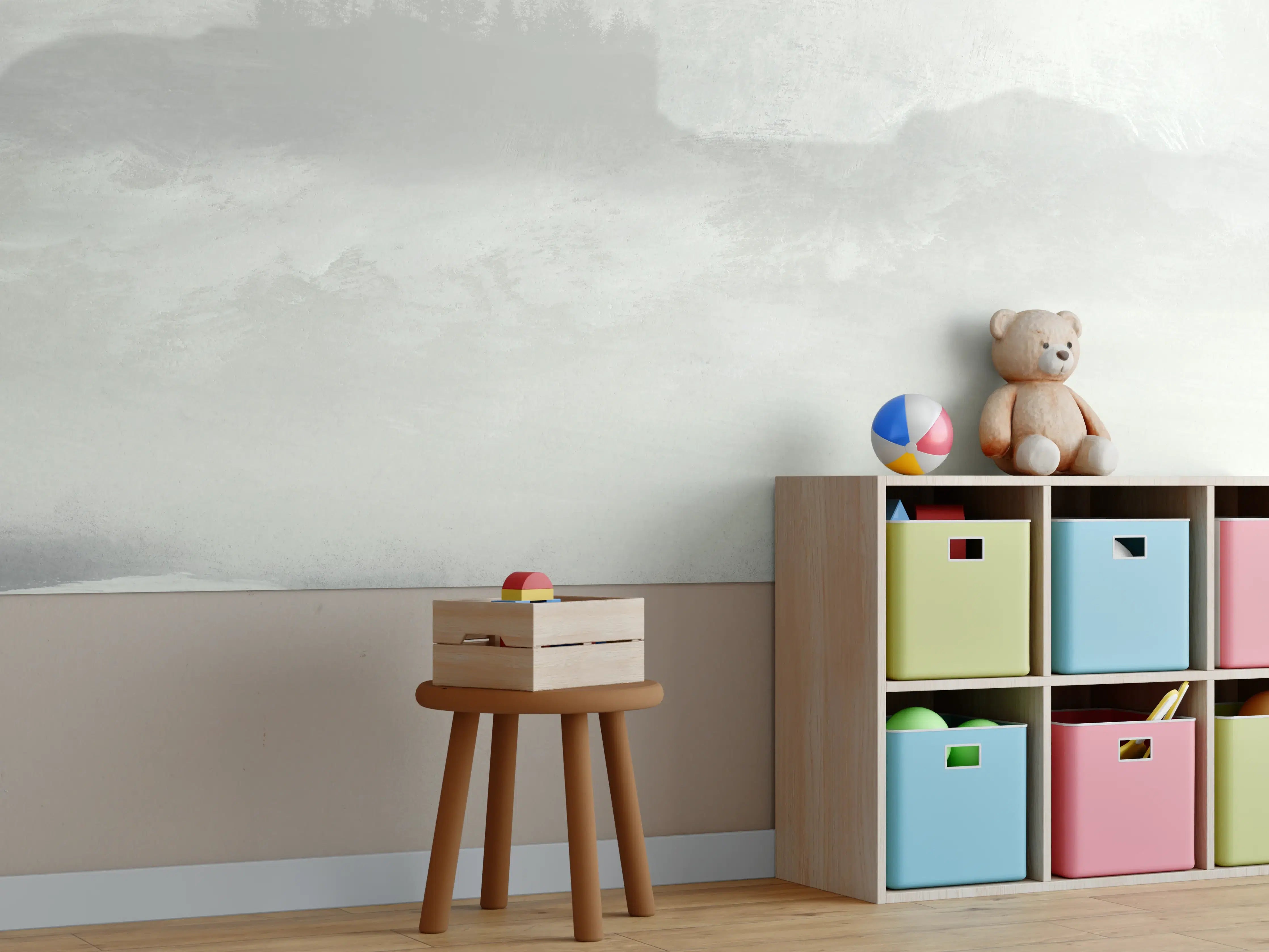 Kinderzimmer Wandgestaltung - Gräuliche Landschaft - Gemälde
