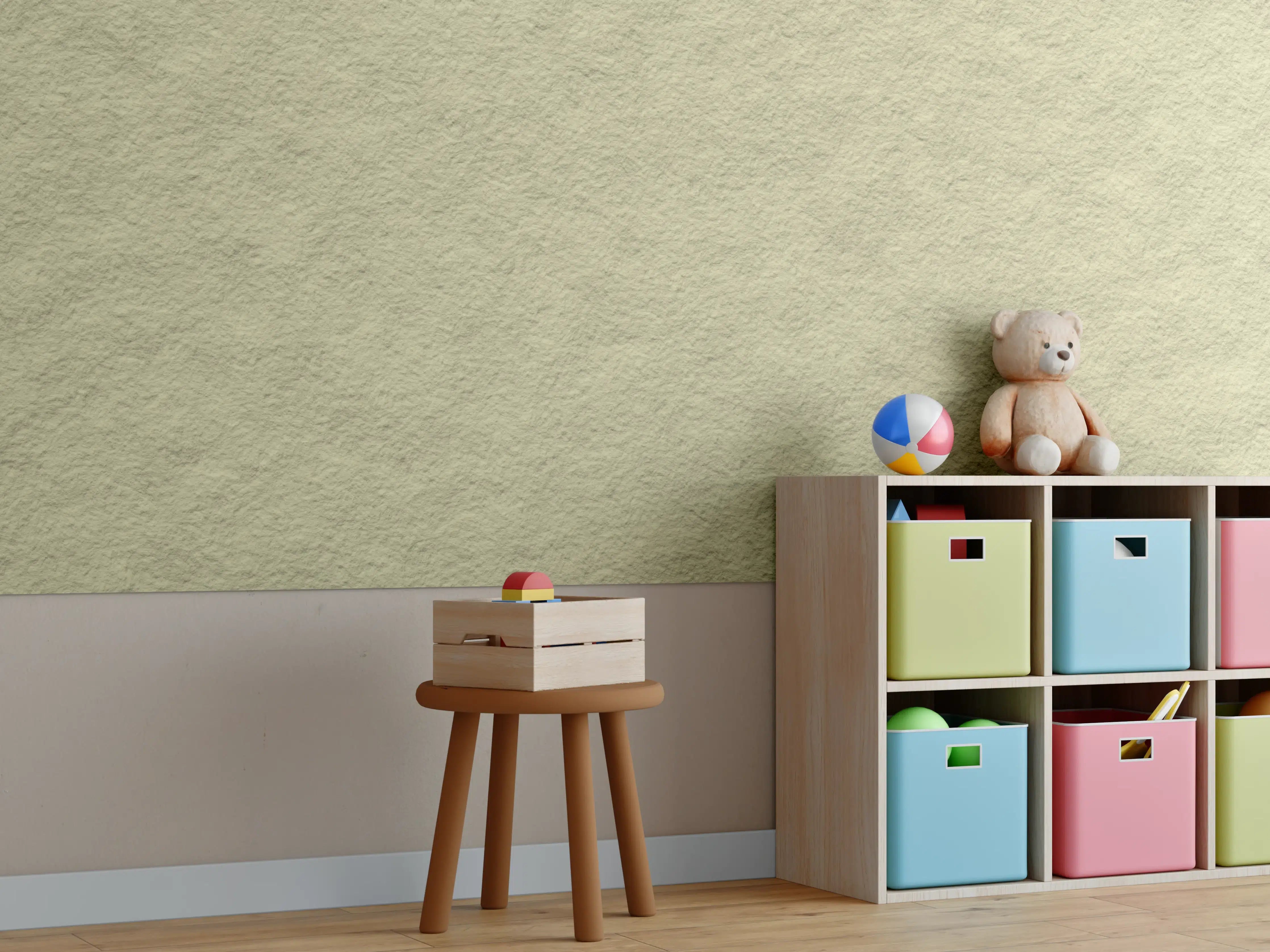 Kinderzimmer Wandgestaltung - Gräuliche Wandtextur