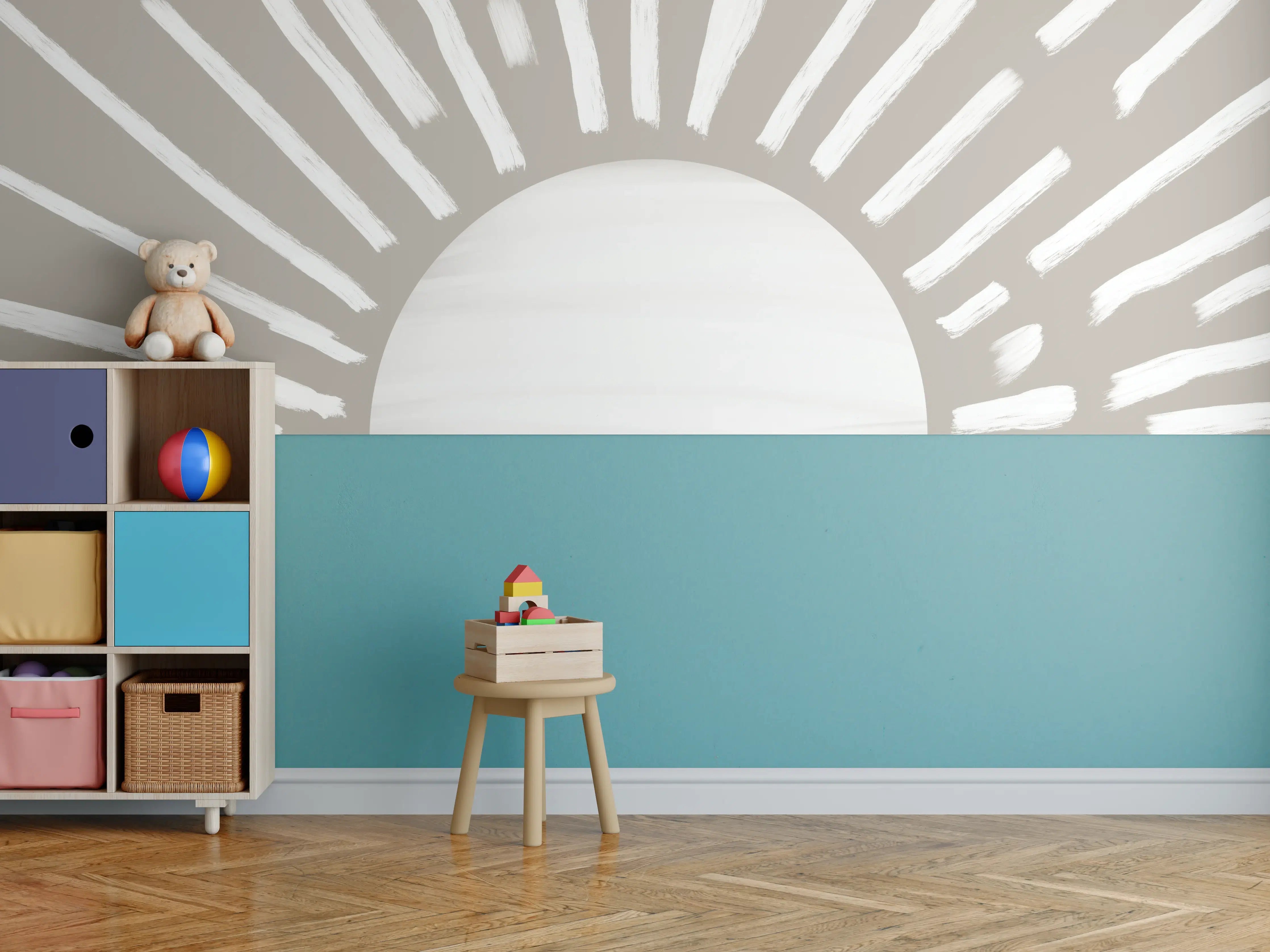 Kinderzimmer Wandgestaltung - Gräuliches Design - Landschaft