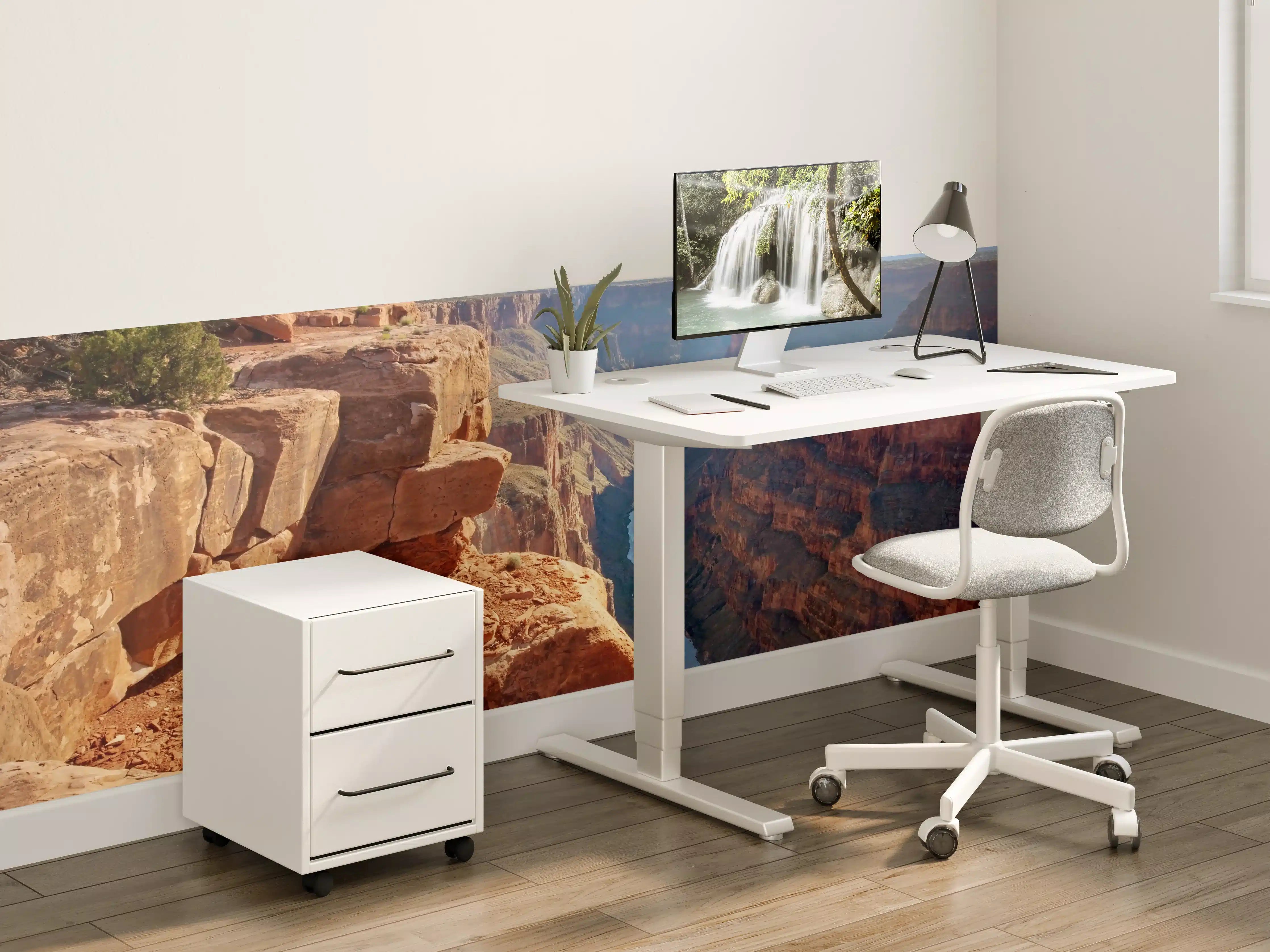 Kinderzimmer Wandgestaltung - Grand Canyon mit Fluss in warmen Farbtönen